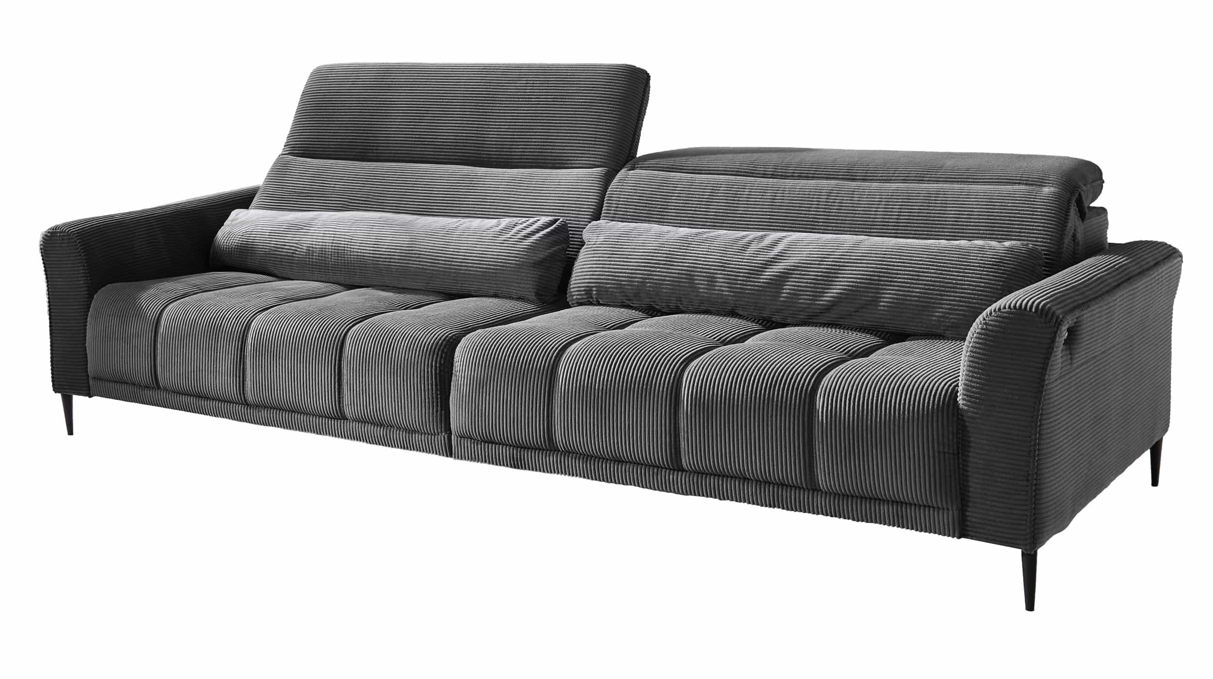 Big Sofa Cord grau - 280 cm - Nosagunterfederung - LOGAN Big Sofa grau - Cordbezug - 280 cm - Nosagunterfederung - LOGAN