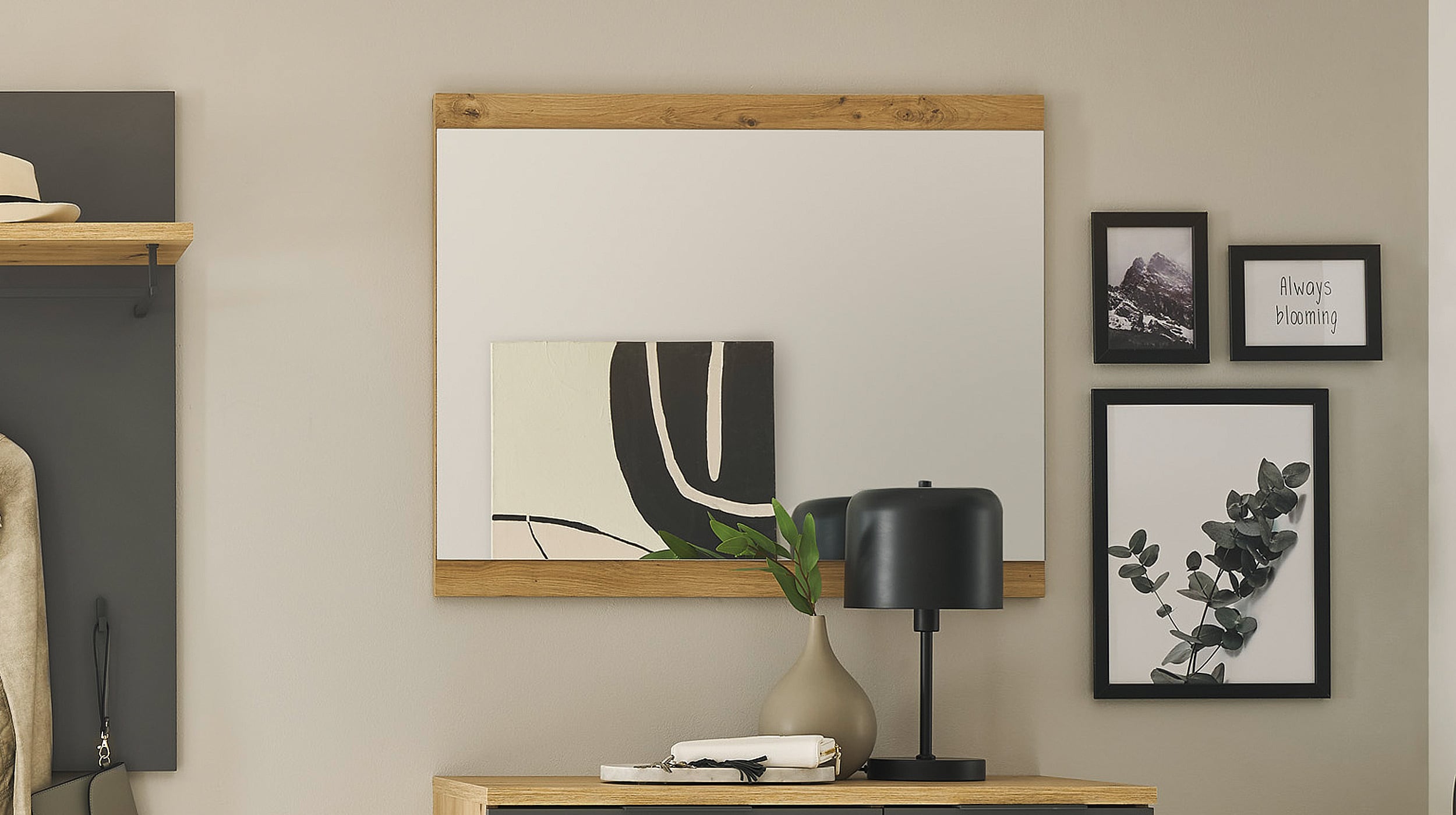 Wandspiegel Artisan Eiche 85 x 70 cm - MILAN 