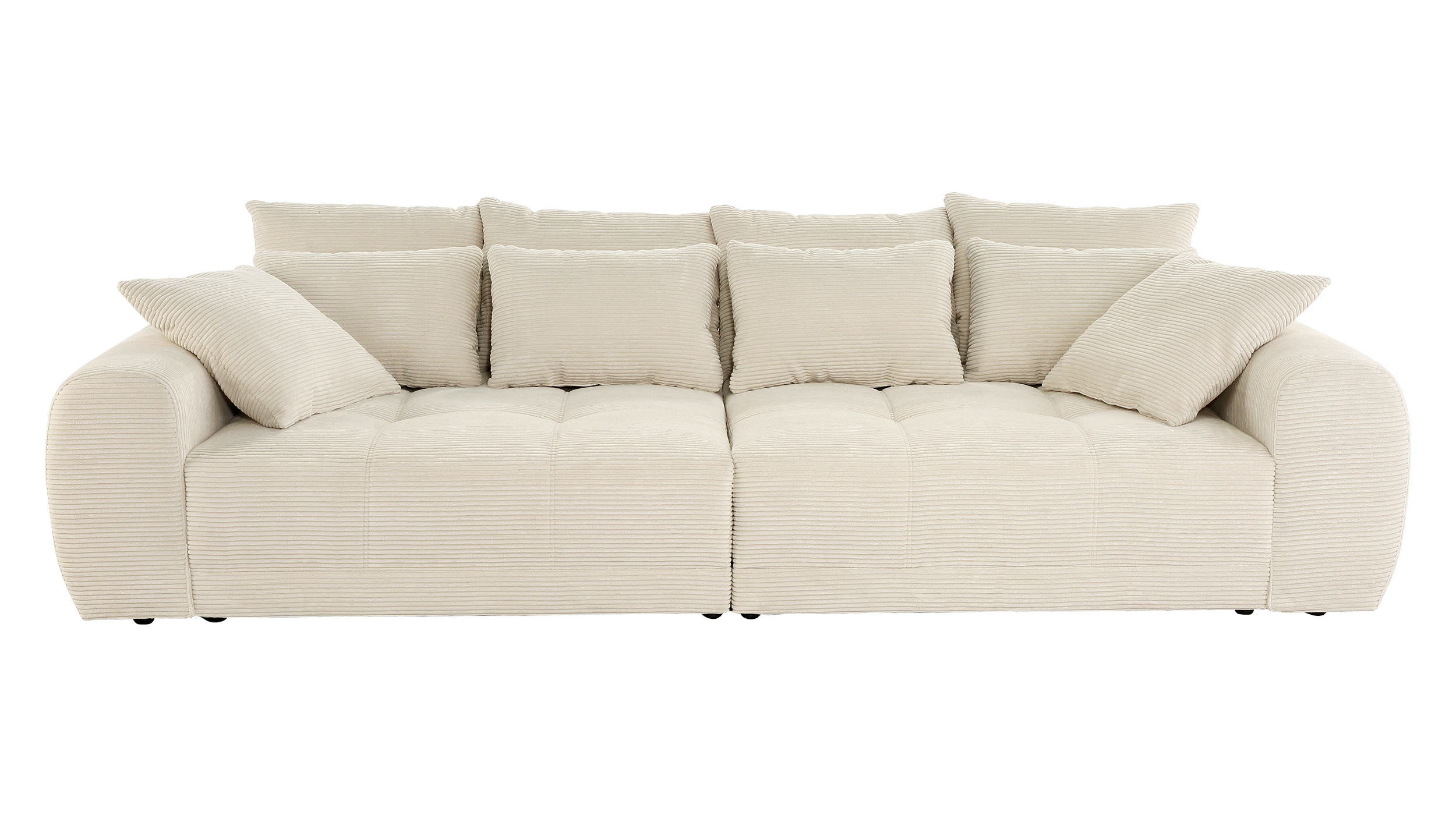 Big Sofa Cord beige - 308 cm Federkernpolsterung - JANNI Big Sofa Cord beige - 308 cm Federkernpolsterung - JANNI