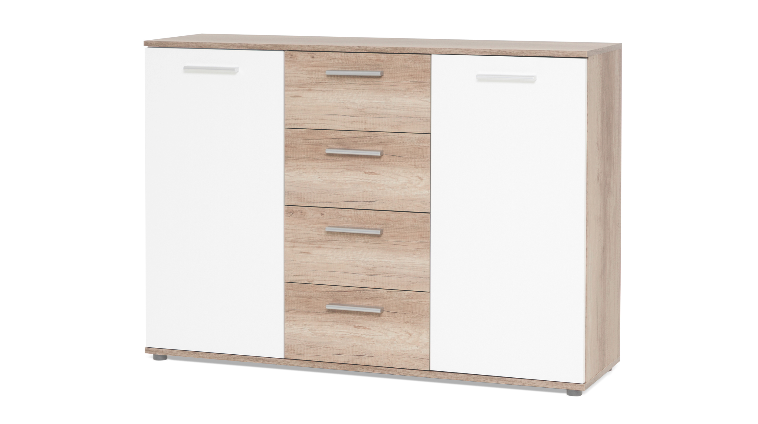 Kommode Sonoma Eiche - weiß 120 x 85 cm 2-türig - JACKY Kommode Sonoma Eiche - weiß 120 x 85 cm 2-türig - JACKY