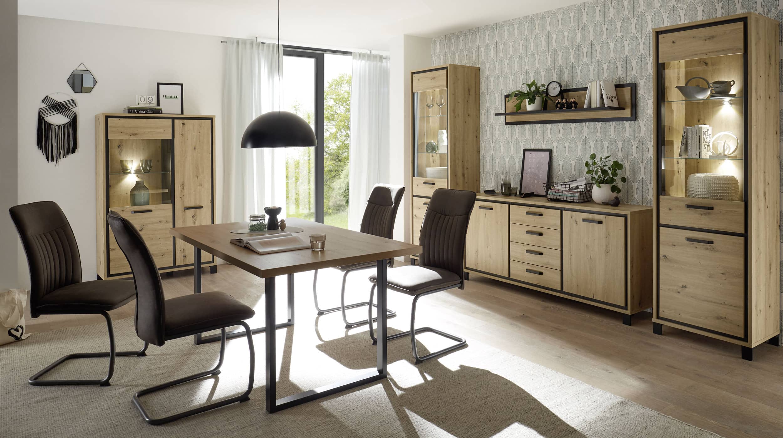 Esstisch 160 x 90 cm Artisan Eiche Holzdekor - TABLES 