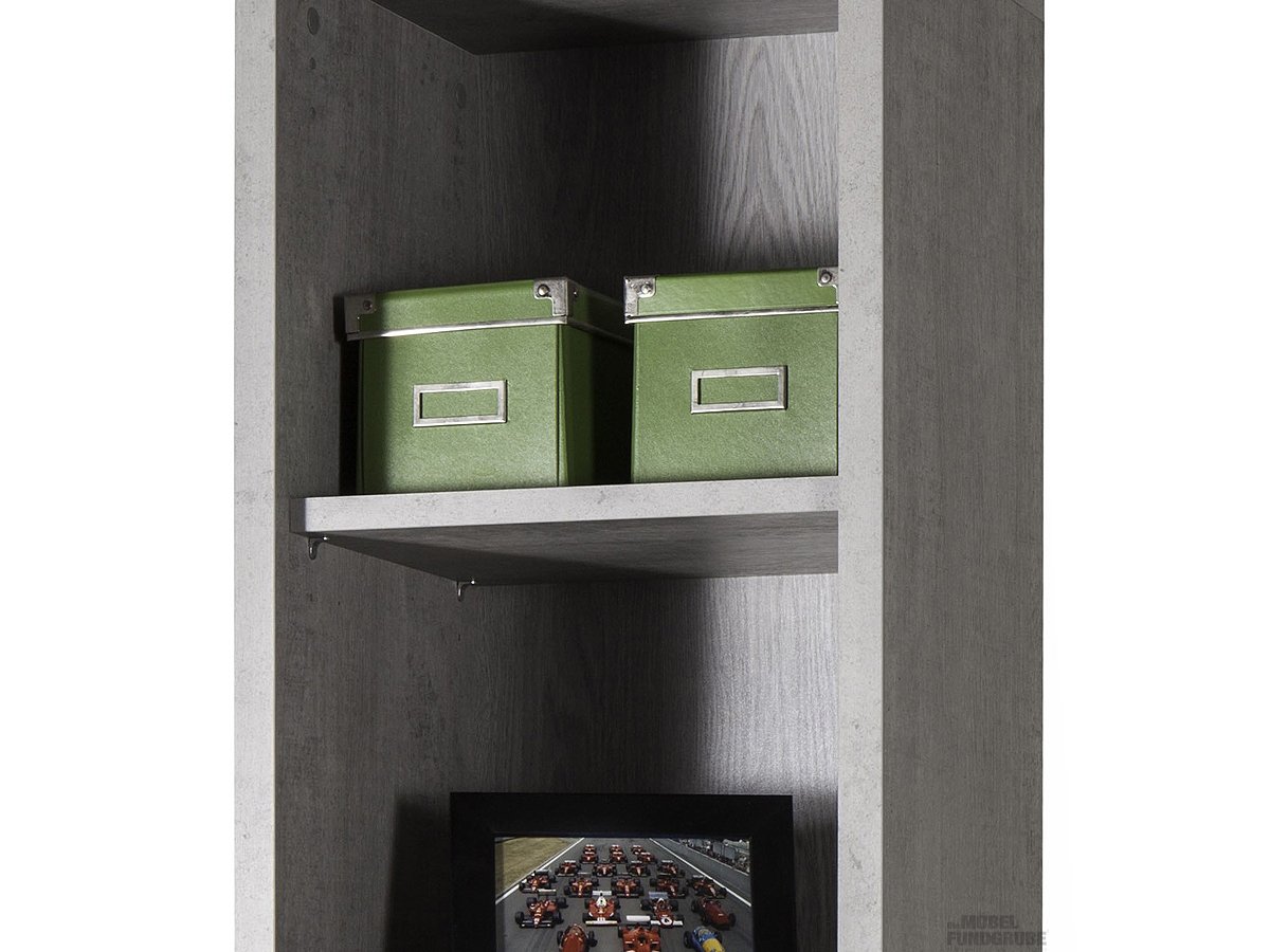 Bücherregal Betonoptik 44 cm x 217 cm - 5 Böden - DISEGNO