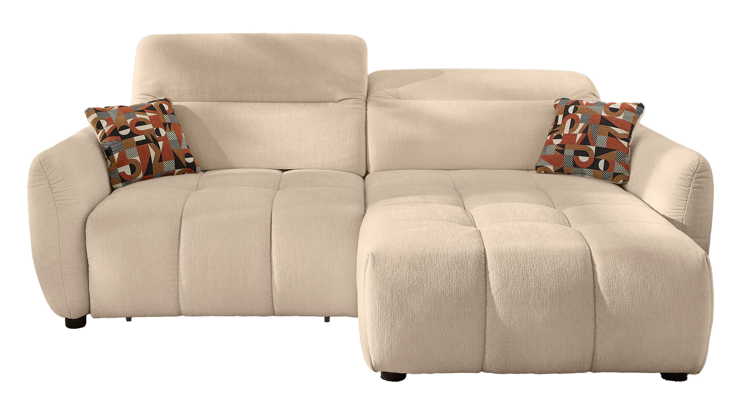 Ecksofa beige 260 x 191 cm mit Relaxfunktion - ZOOM Ecksofa beige 260 x 191 cm mit Relaxfunktion - ZOOM