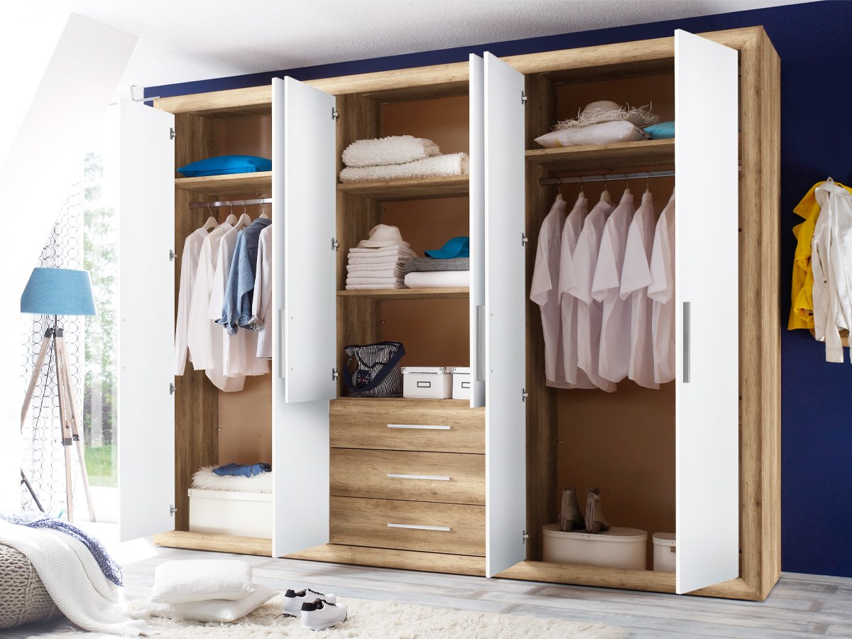 Kleiderschrank Monument Oak - weiß 289 cm - FERNANDO