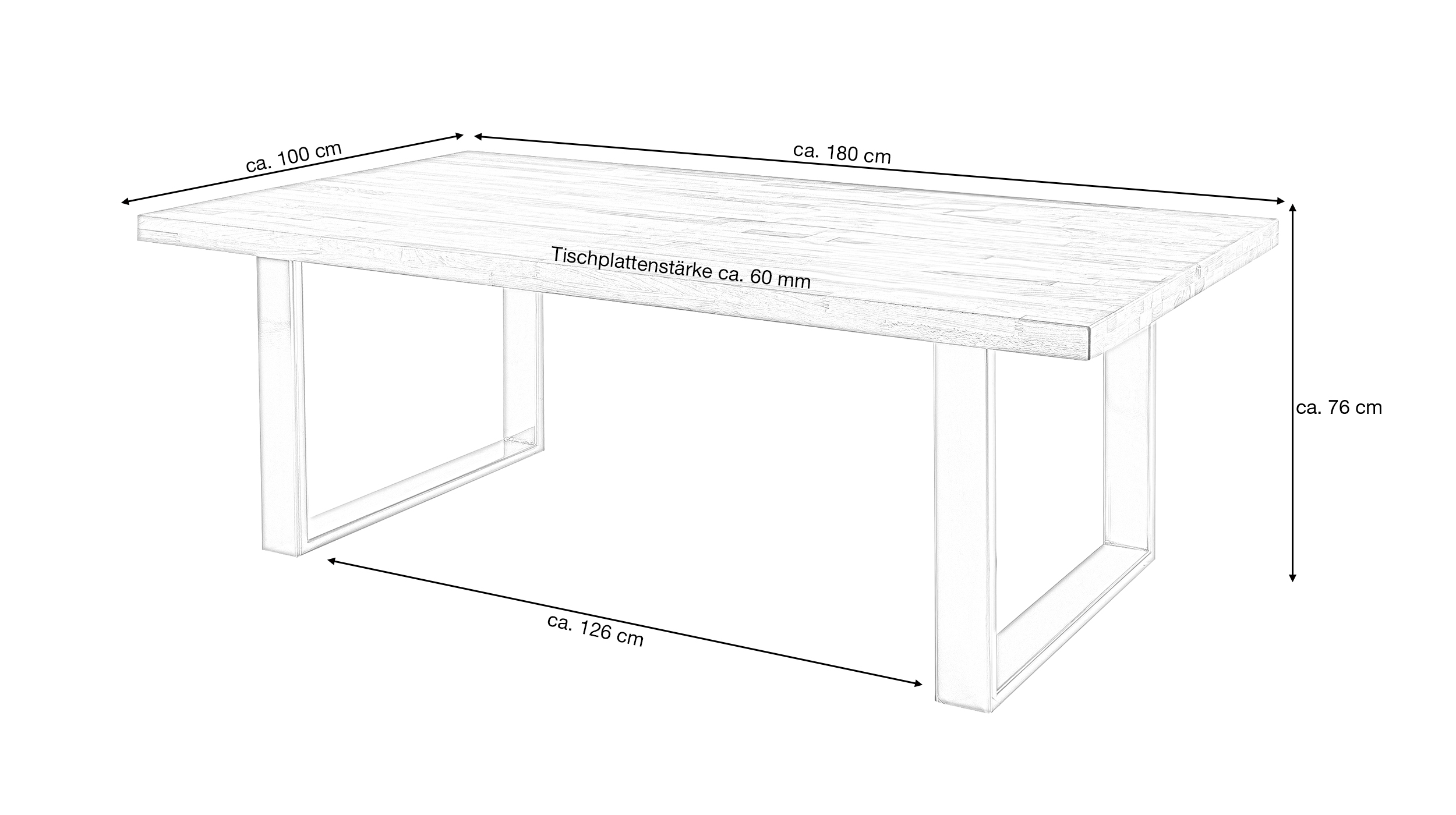 Esstisch Massivholztisch Kernbuche geölt 180 cm - TELMA