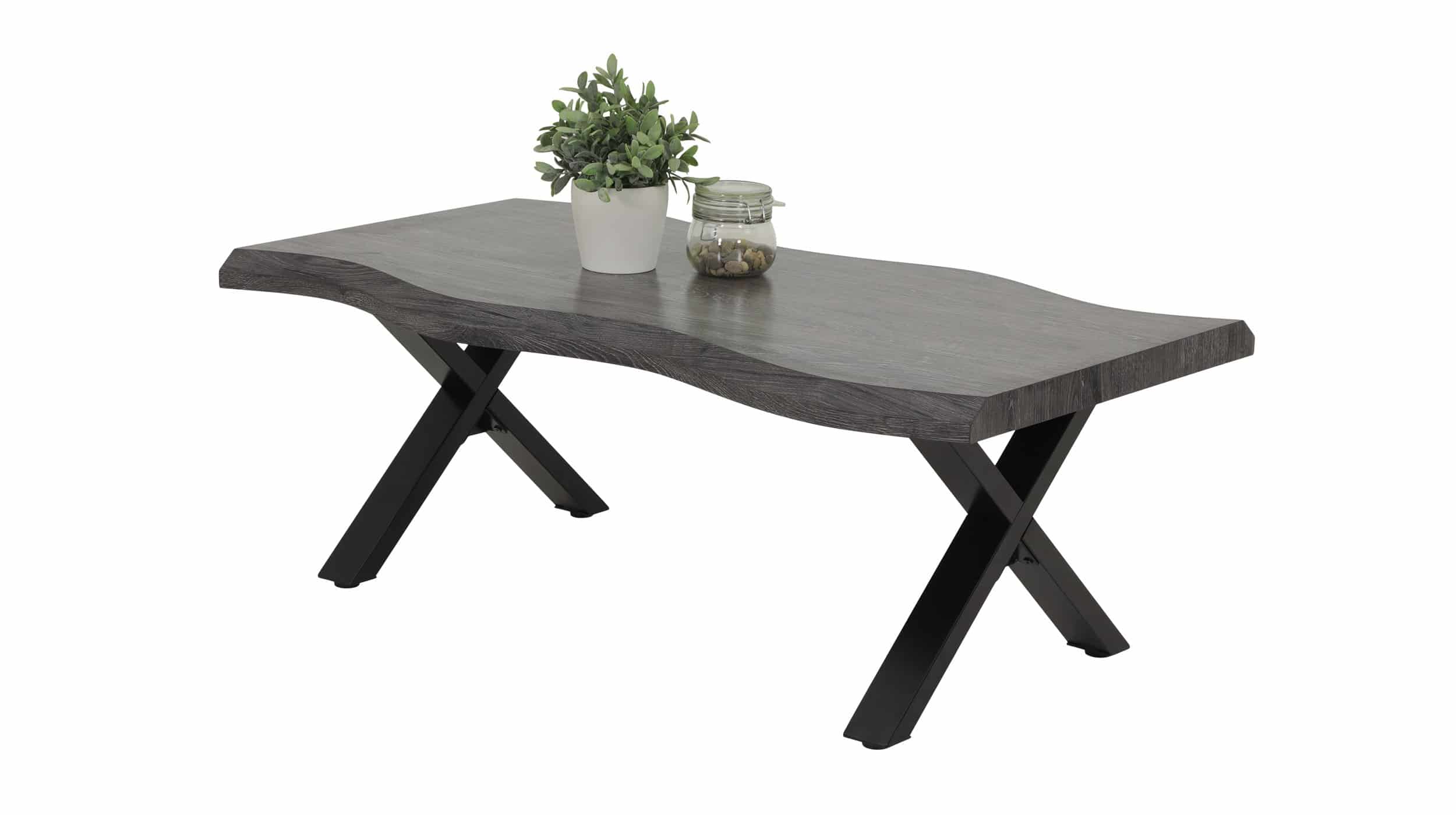 Couchtisch Baumkantentisch 110 cm Wildeiche grau - GERD Couchtisch Baumkantentisch 110 cm Wildeiche grau - GERD