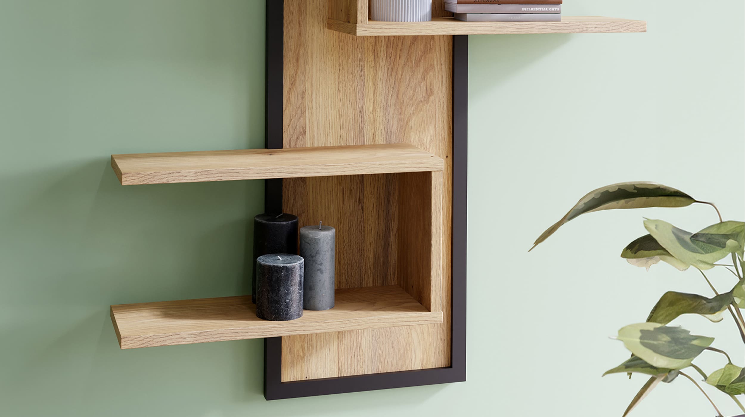 Wandboard Mauvella Eiche - schwarz 103 cm - JYTANA 