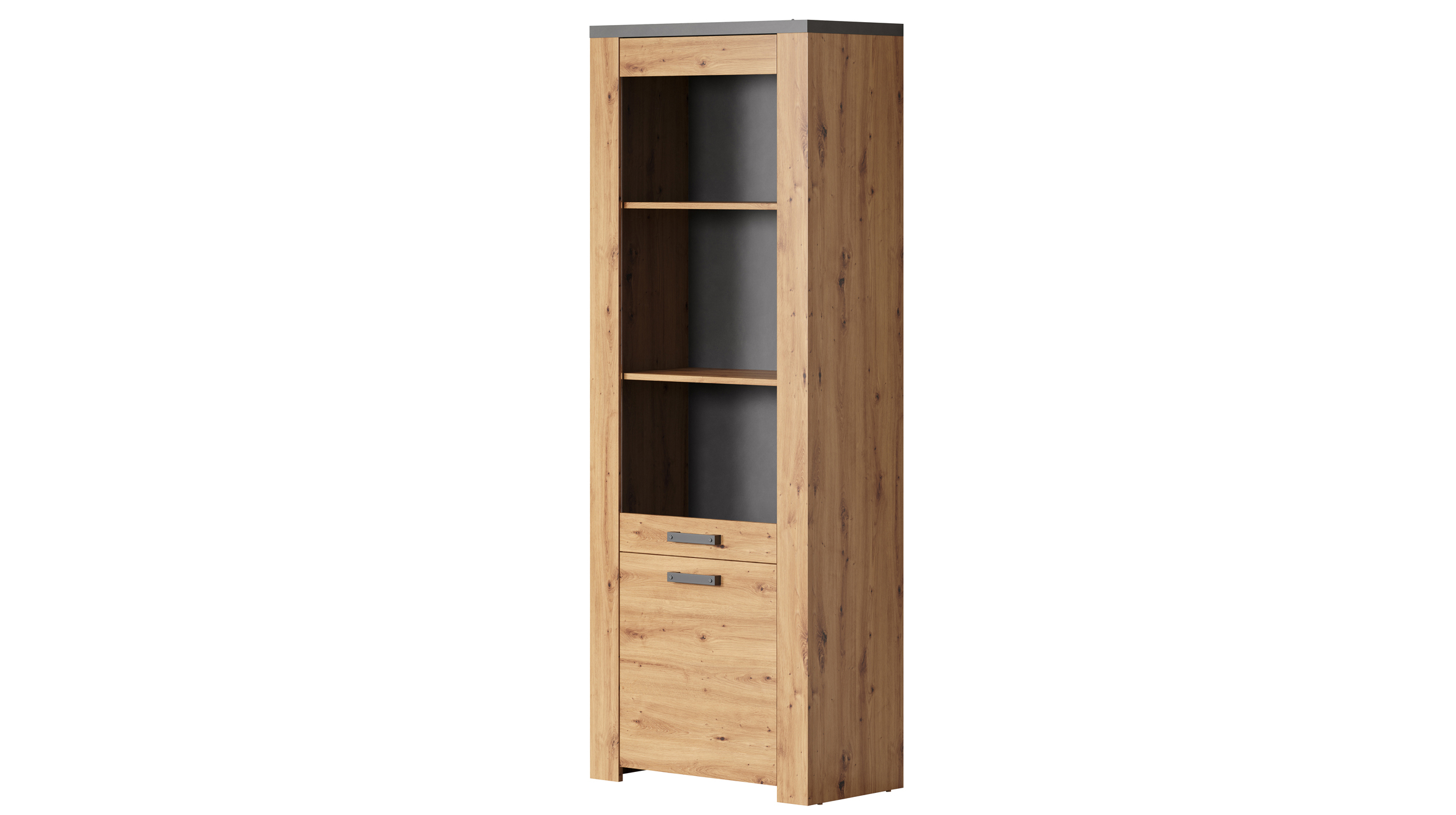 Vitrine mit Glastür Artisan Eiche - grau Breite 73 cm - FOLLOW Vitrine mit Glastür Artisan Eiche - Matera - 199 cm - FOLLOW