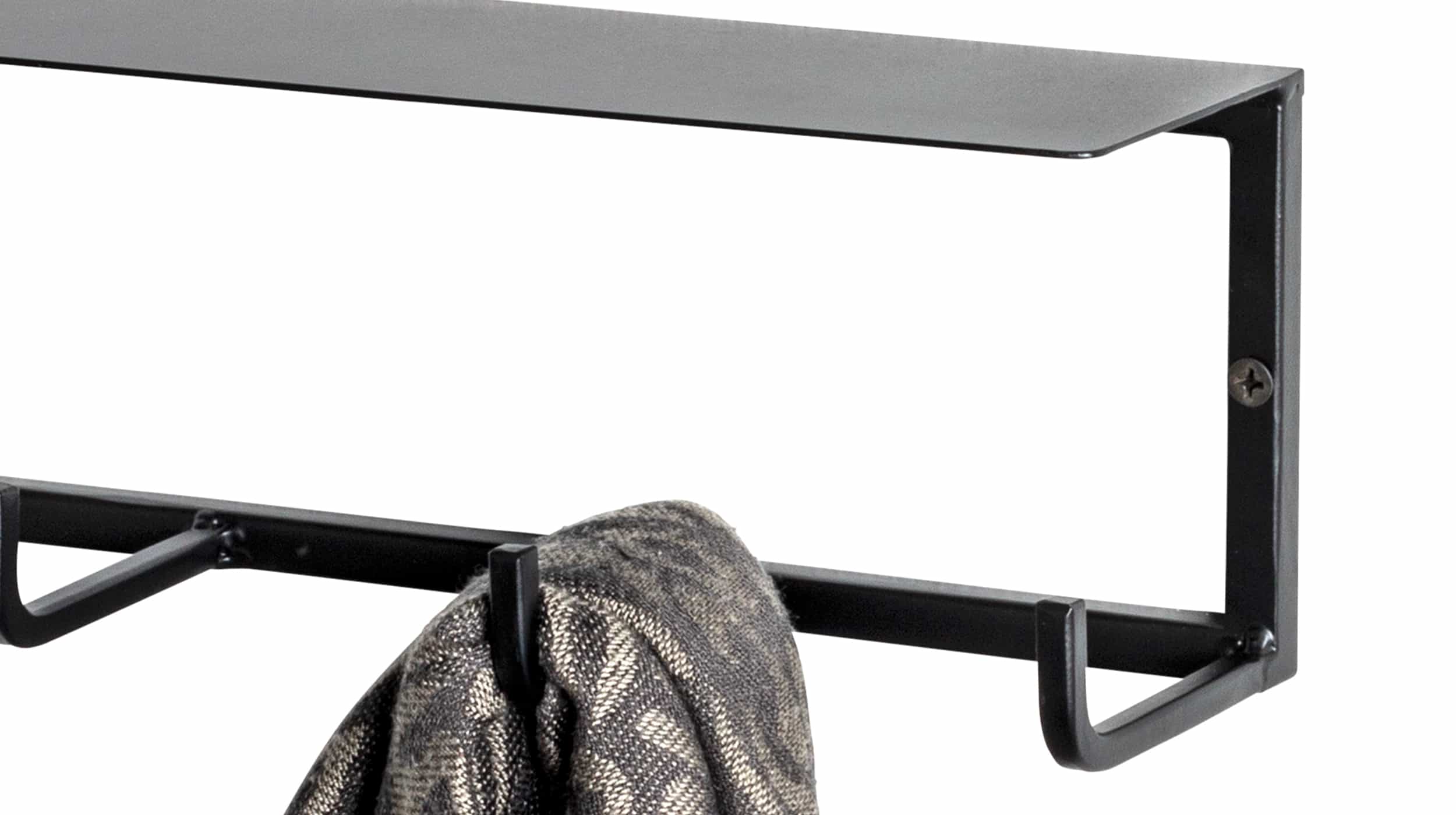 Wandgarderobe schwarz Metall 30 cm - SYDNEY