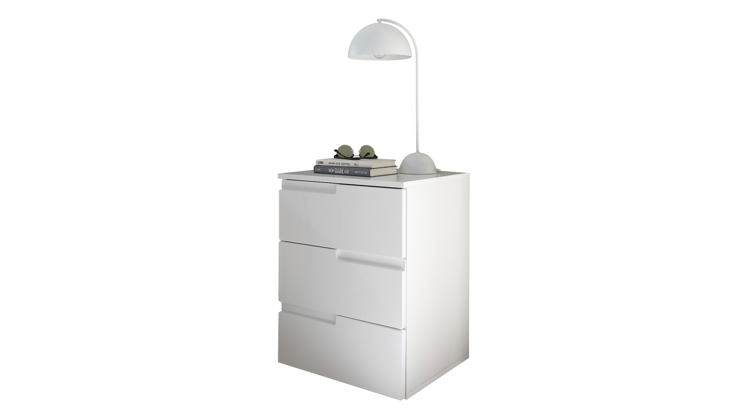 Nachttisch weiß hochglanz 46 x 61 cm 3 Schubladen - SPICE Nachttisch weiß hochglanz 46 x 61 cm 3 Schubladen - SPICE