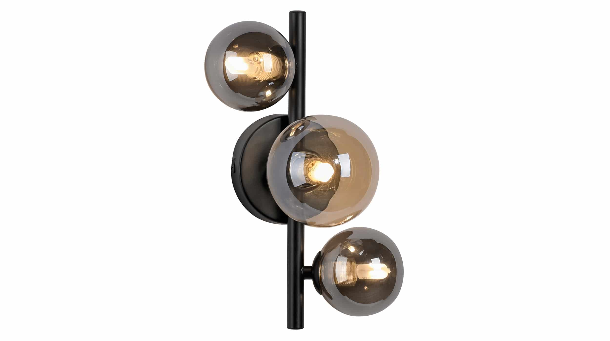 Wandlampe LED schwarz 15 x 29 cm Rauchglas - POPSICLE Wandlampe LED schwarz 15 x 29 cm Rauchglas - POPSICLE