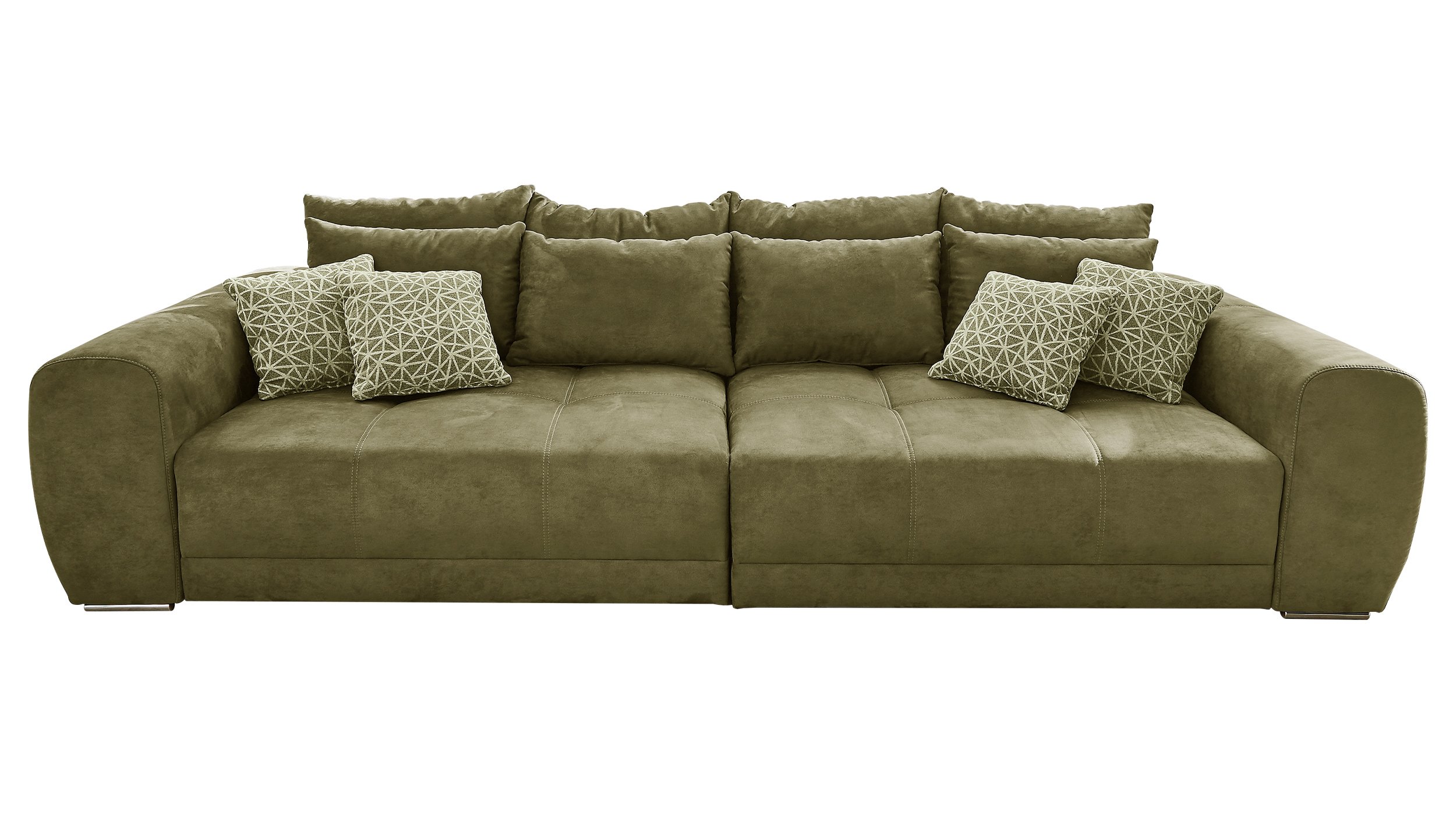 Big Sofa mit Federkern olivgrün 306 cm - MOLDAU Big Sofa mit Federkern olivgrün 306 cm - MOLDAU