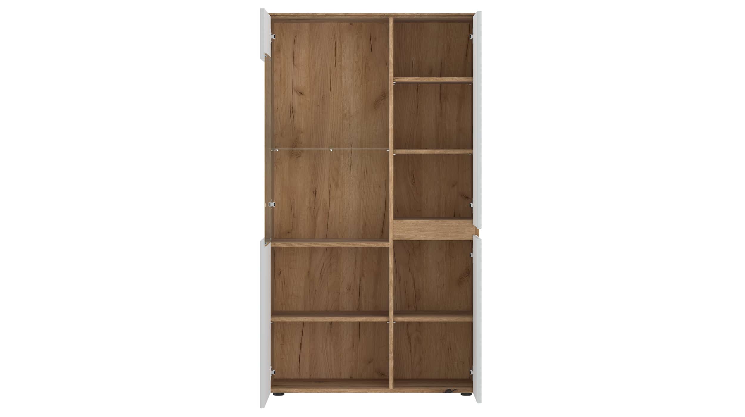 Vitrine mit Glastür grau - Coast Evoke Eiche 152 cm - MANILLA