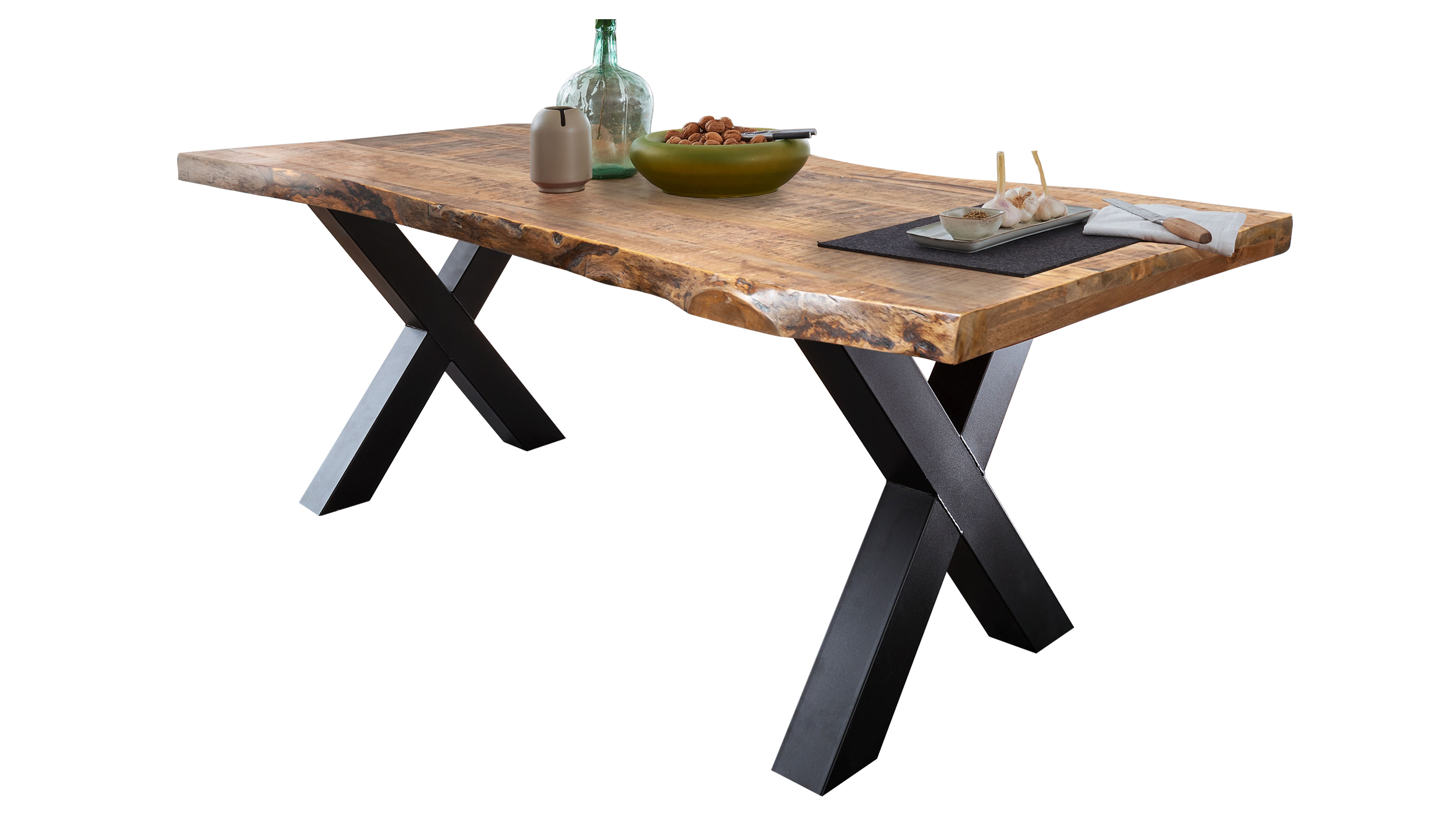 Esstisch Baumkantentisch 140 cm massiv Mango - TOMASO Esstisch Baumkantentisch 140 cm massiv Mango - TOMASO
