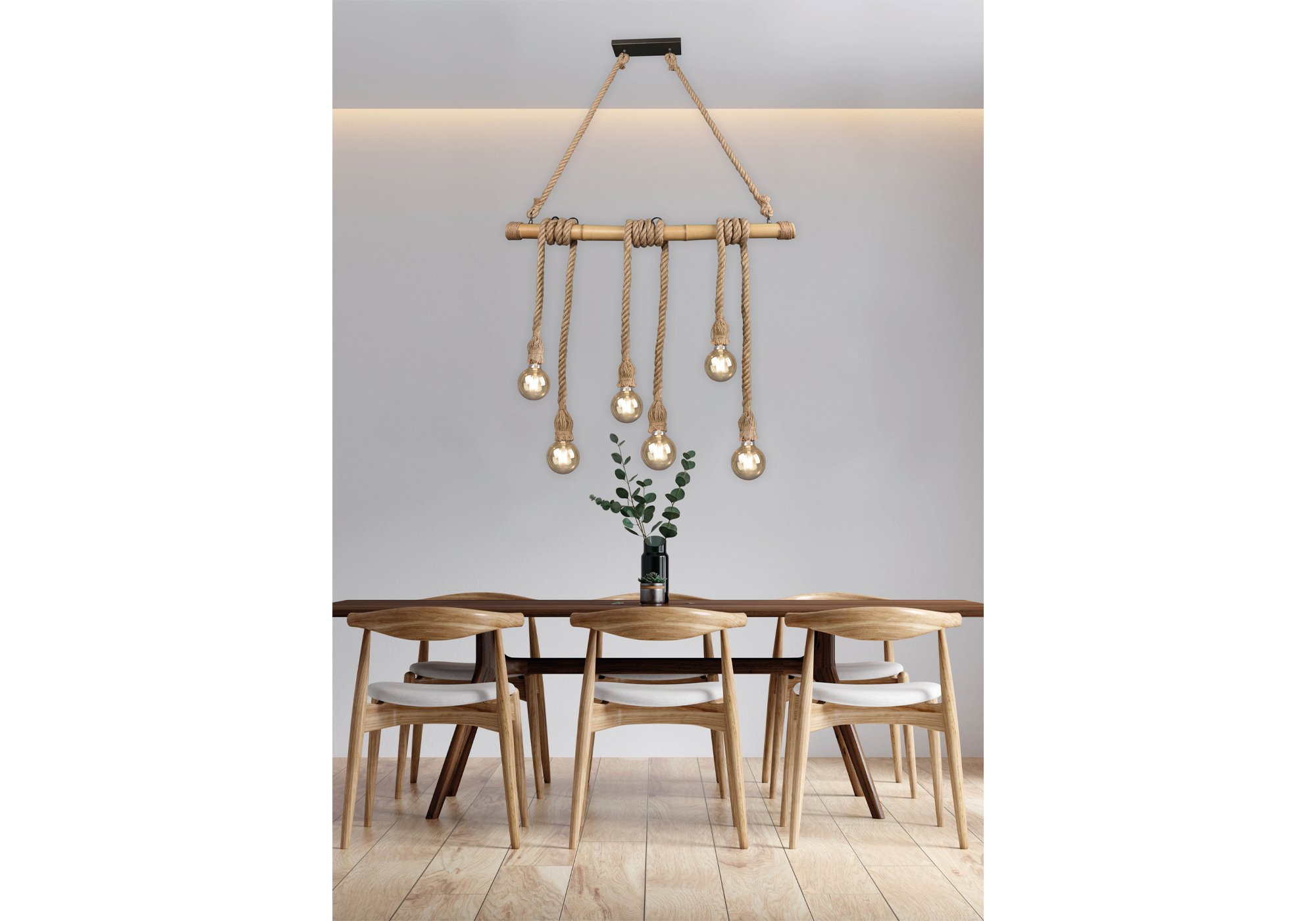 Pendelleuchte 100 cm - Bambus Look - WILMA