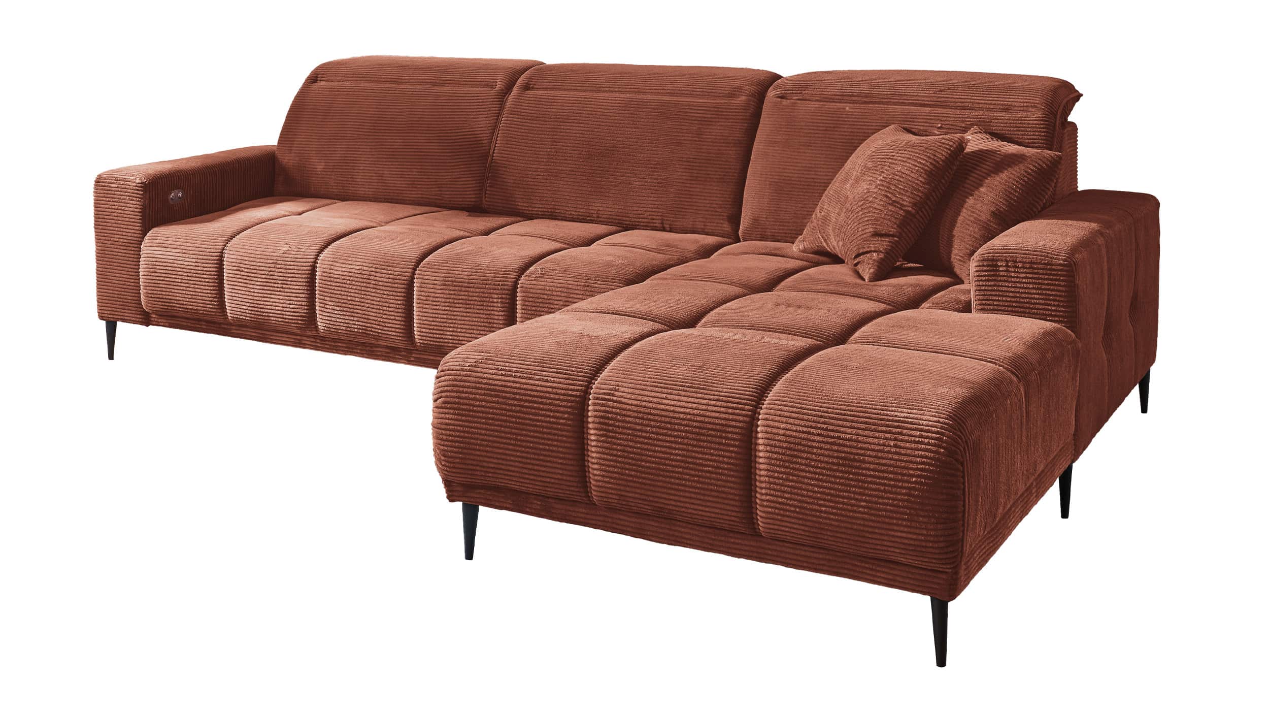 Ecksofa Cord rost 286 x 195 cm - MARISOL Ecksofa Cord rost 286 x 195 cm - MARISOL