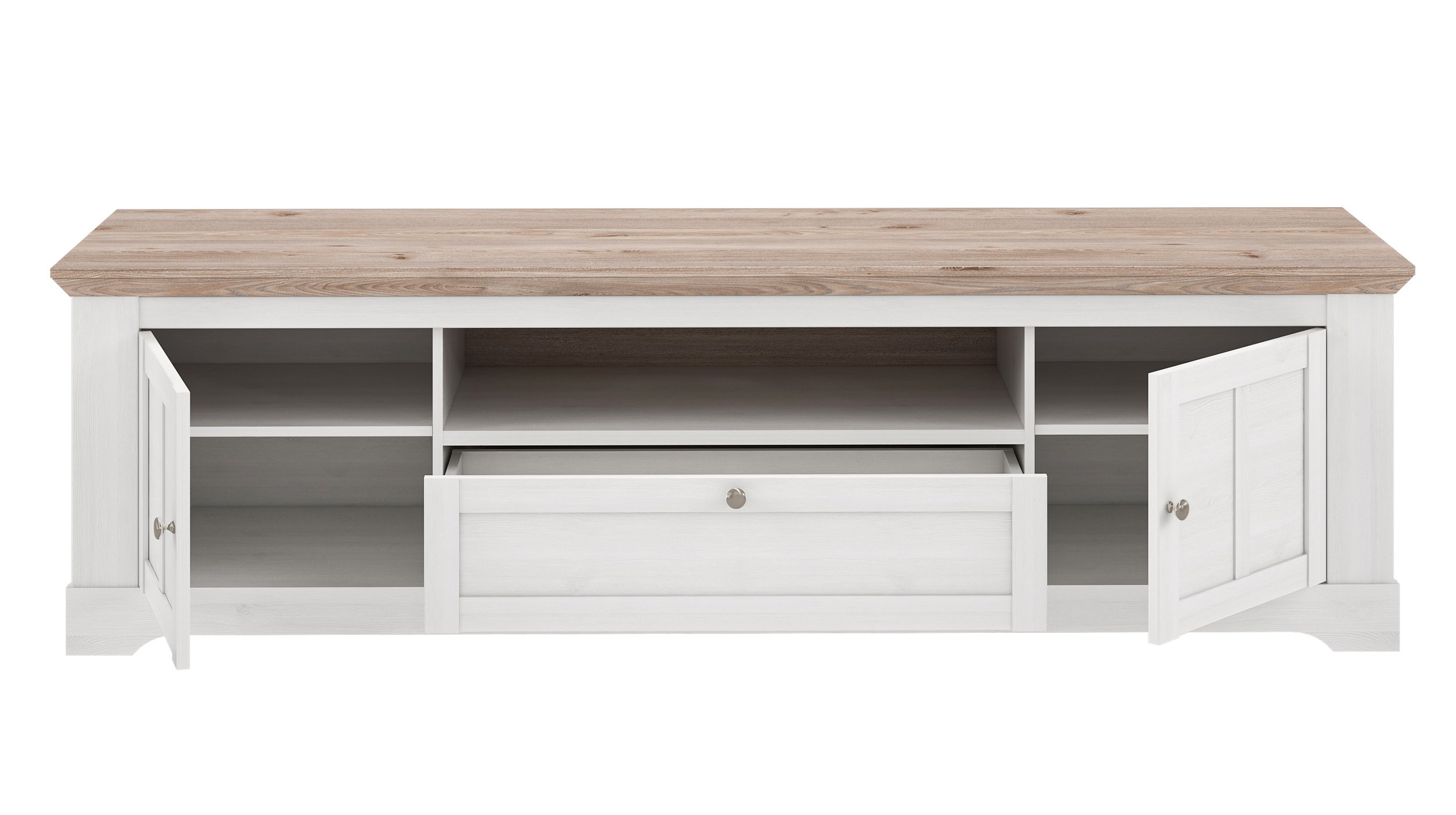 TV - Lowboard Schneeeiche 205 cm - Landhausstil - ILOPPA