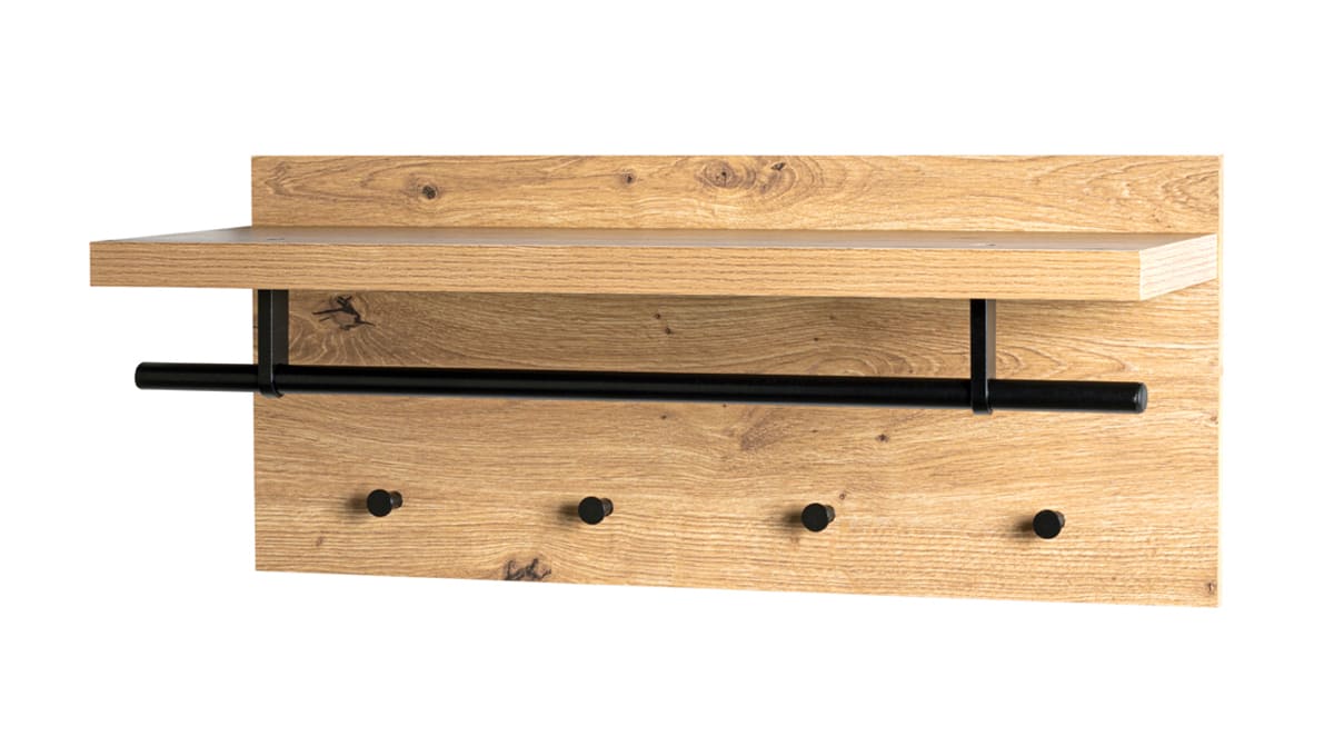 Wandgarderobe Paneel Eiche 75 x 30 cm - PARMA Wandgarderobe