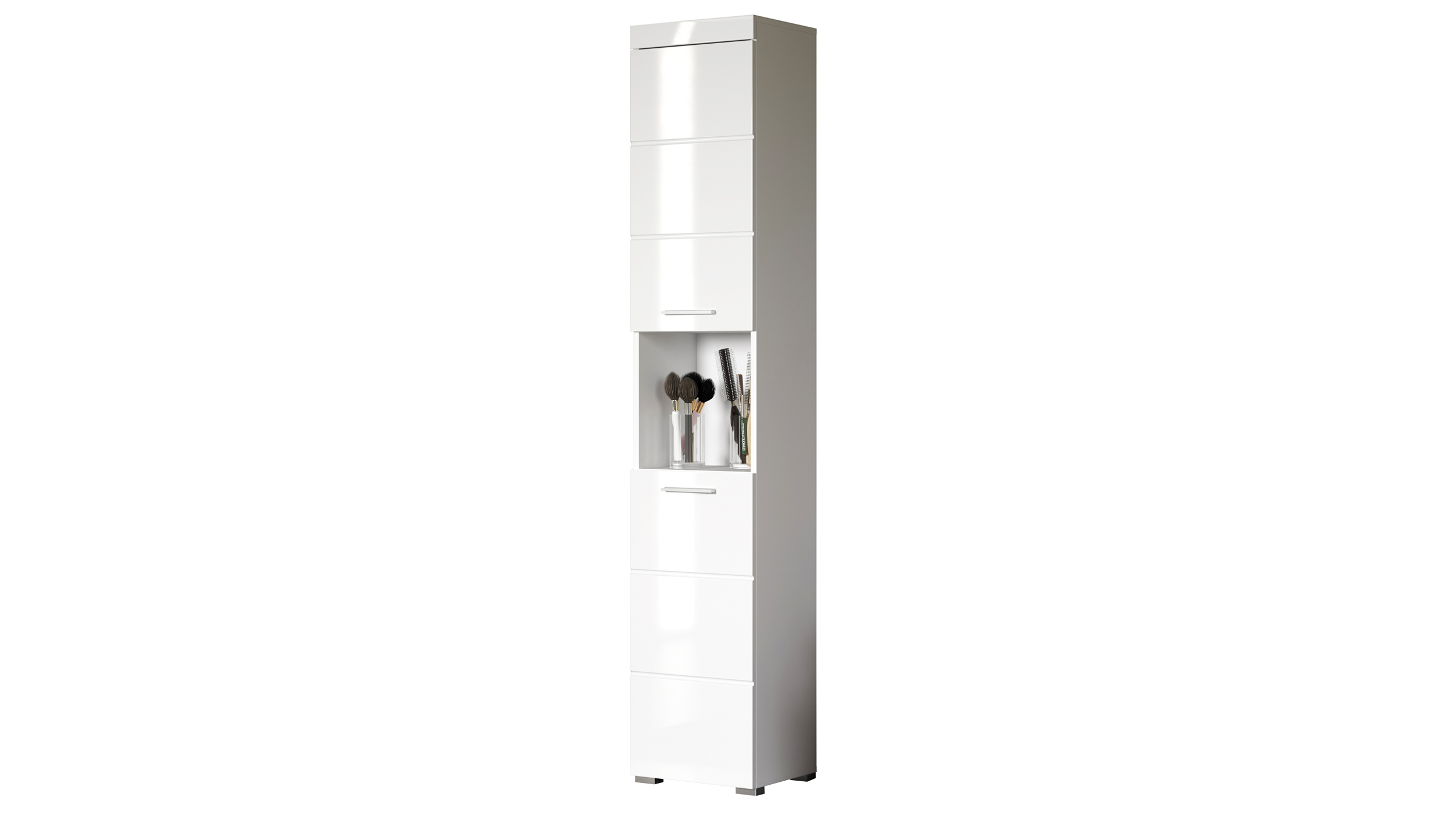 Bad Hochschrank weiß hochglanz 2 Türen 37 cm - AMANDA Bad Hochschrank weiß hochglanz 2 Türen Breite 37 cm - AMANDA