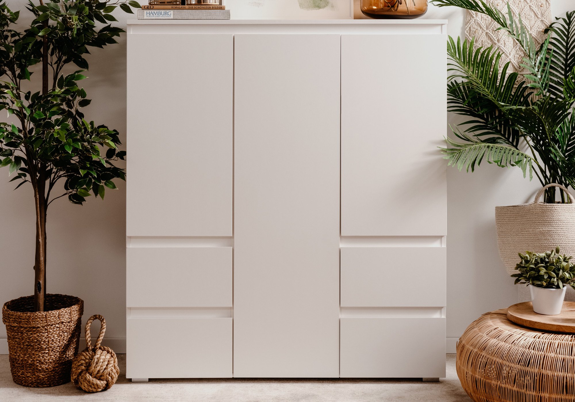 Highboard mit 4 Schubladen - weiß matt 116 cm - IMAGE