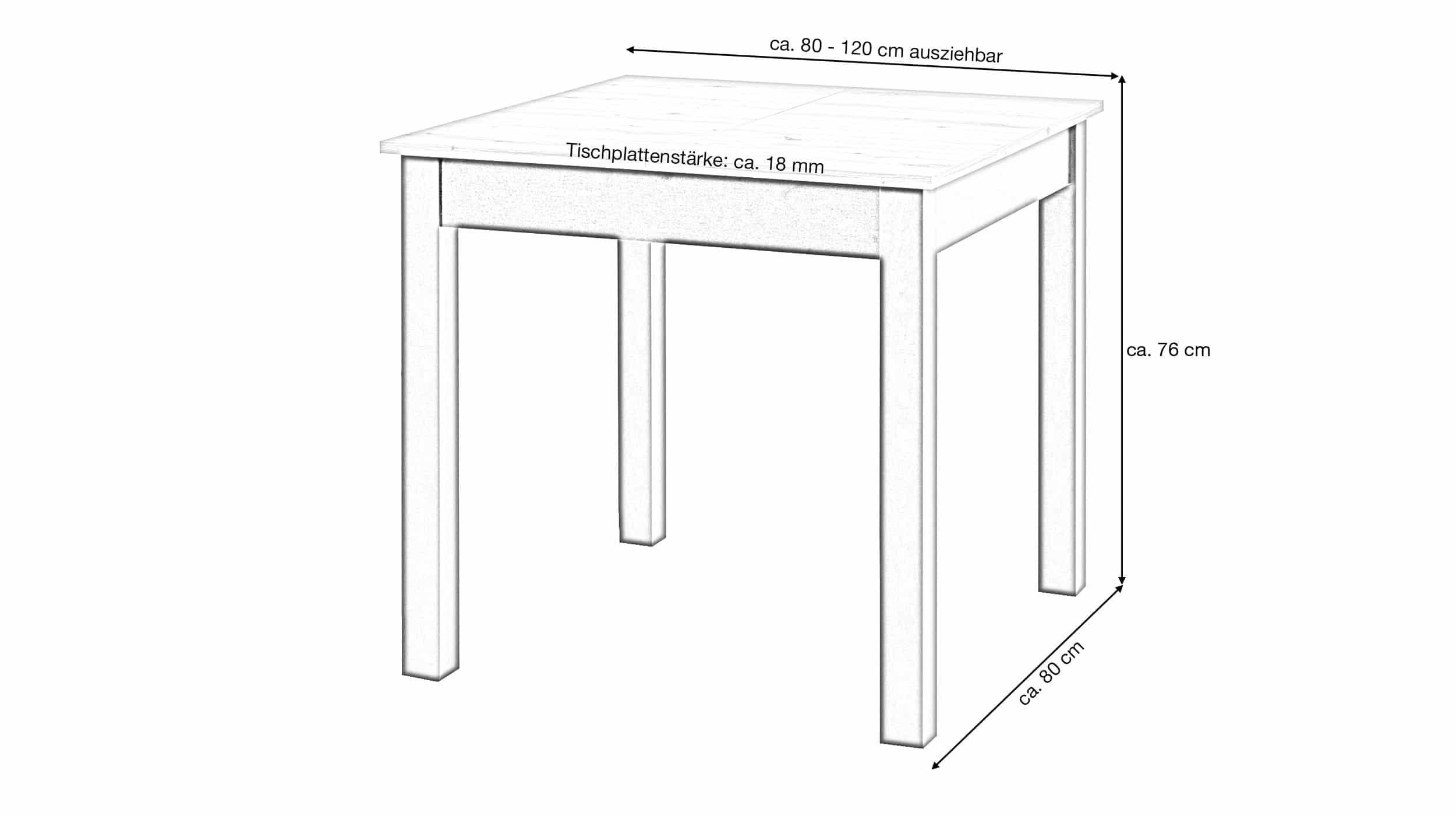 Esstisch 80 - 120 cm Sonoma Eiche - Schwarz - COBURG