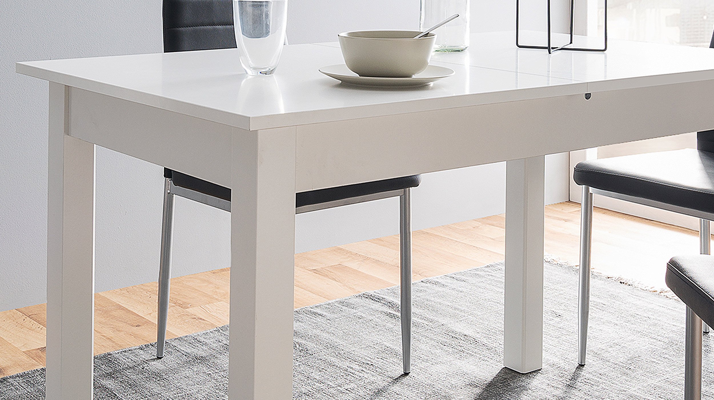 Esstisch 120 - 160 cm ausziehbar weiß - COBURG