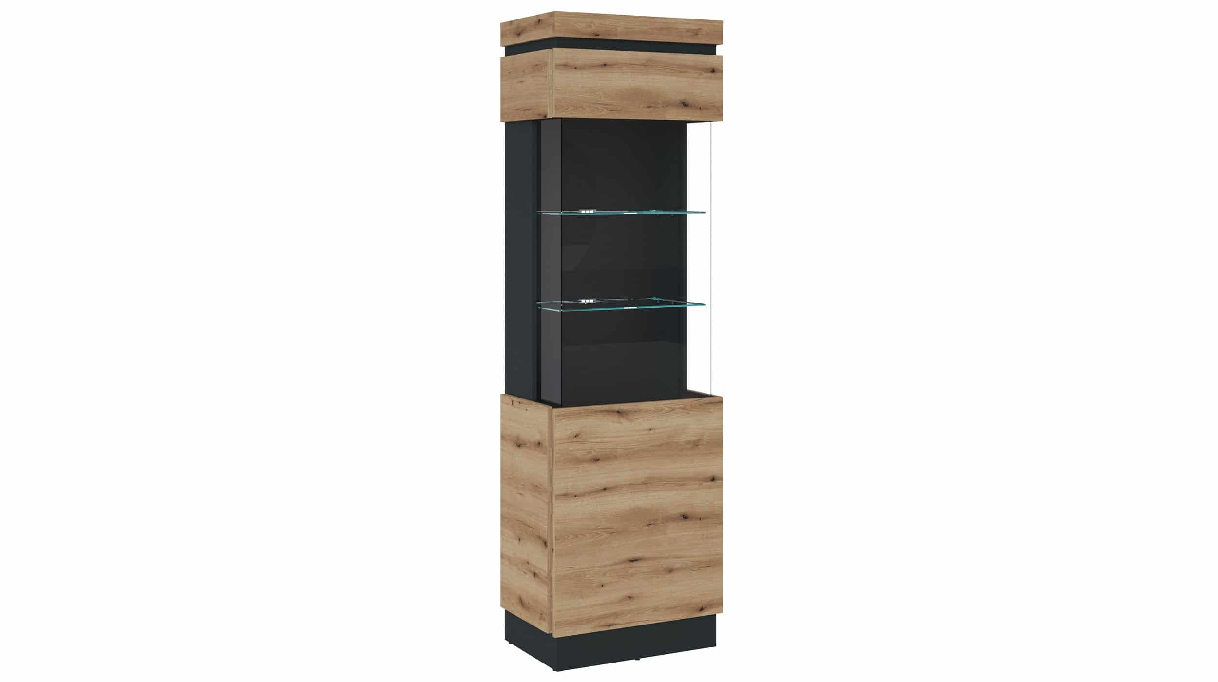 Vitrine mit Glastür Coast Evoke Eiche - grau Breite 60 cm - CORTE Vitrine Coast Evoke Eiche - grau 200 cm - CORTE
