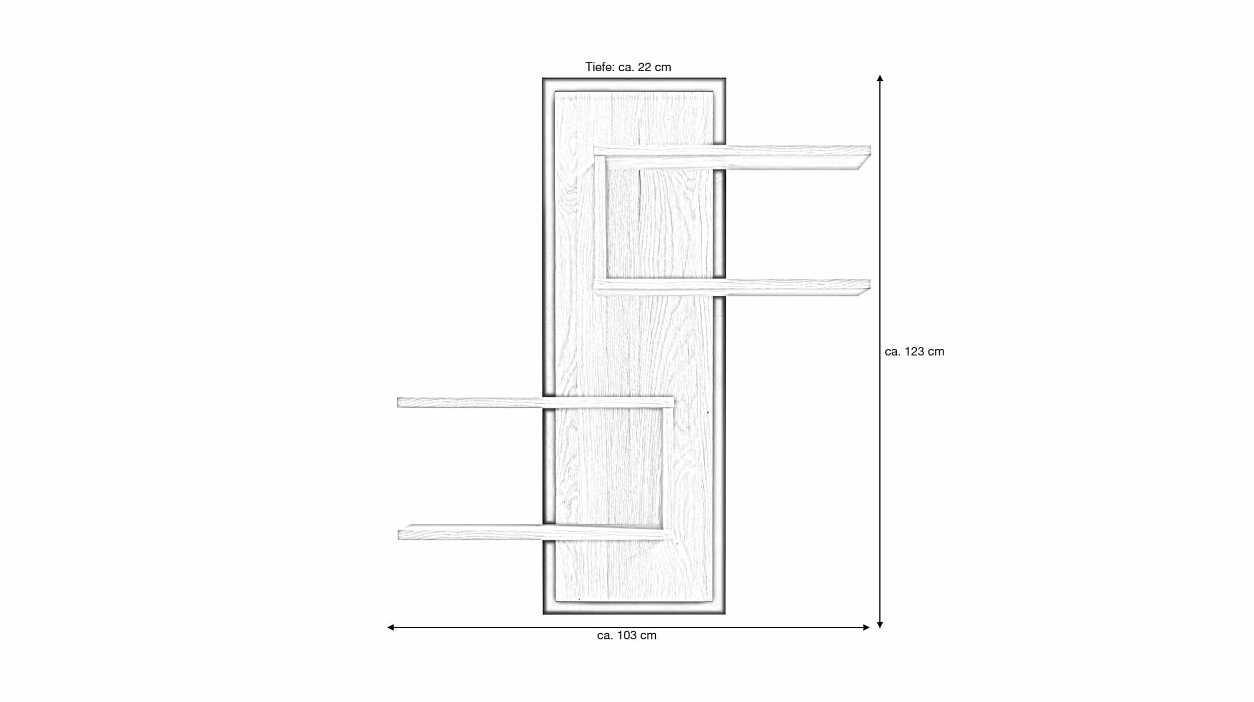 Wandboard Mauvella Eiche - schwarz 103 cm - JYTANA 
