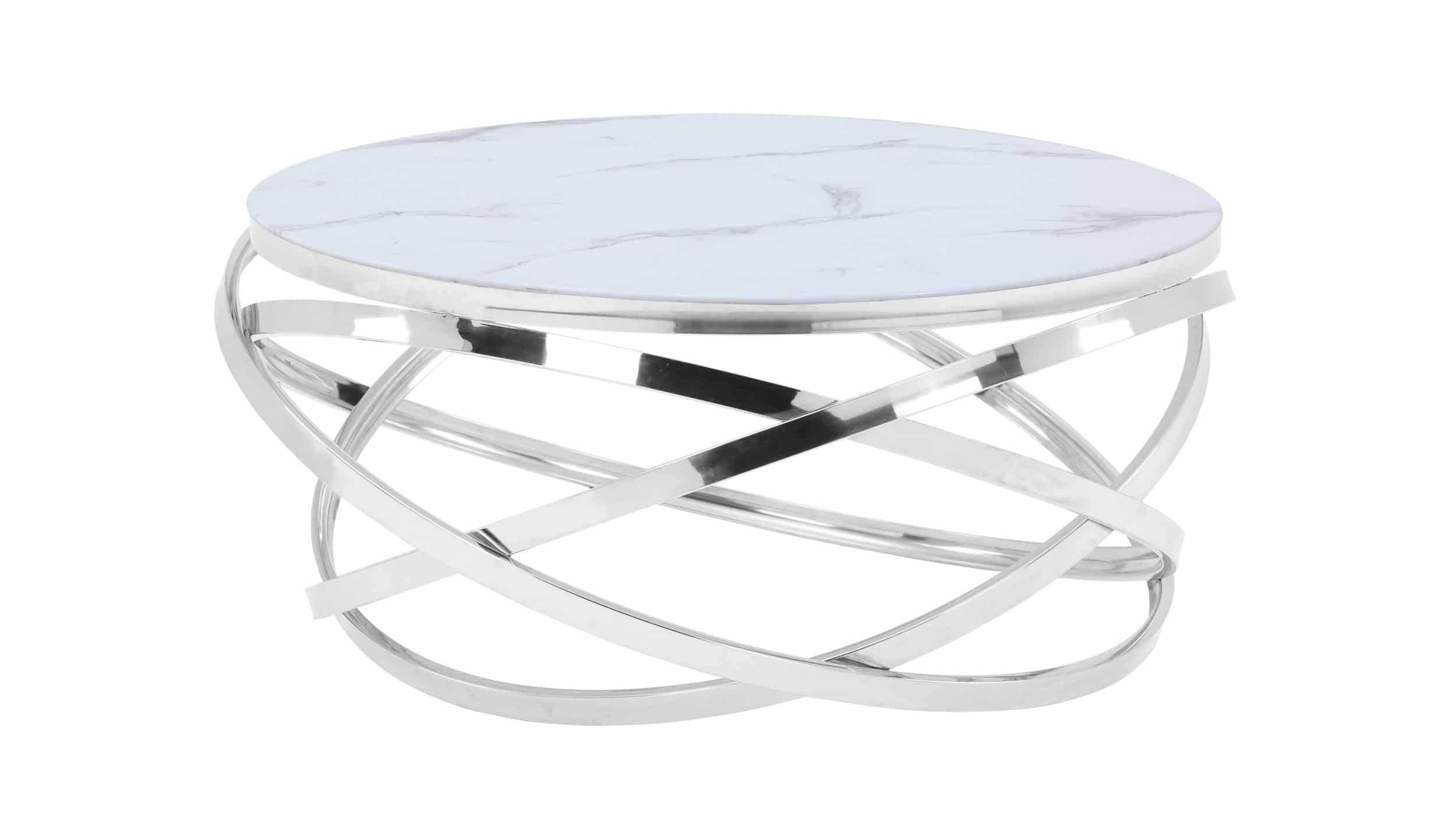 Couchtisch Glas Marmor-Optik weiß 90 x 90 cm - GALINA Couchtisch Glas Marmor-Optik weiß 90 x 43 cm - GALINA
