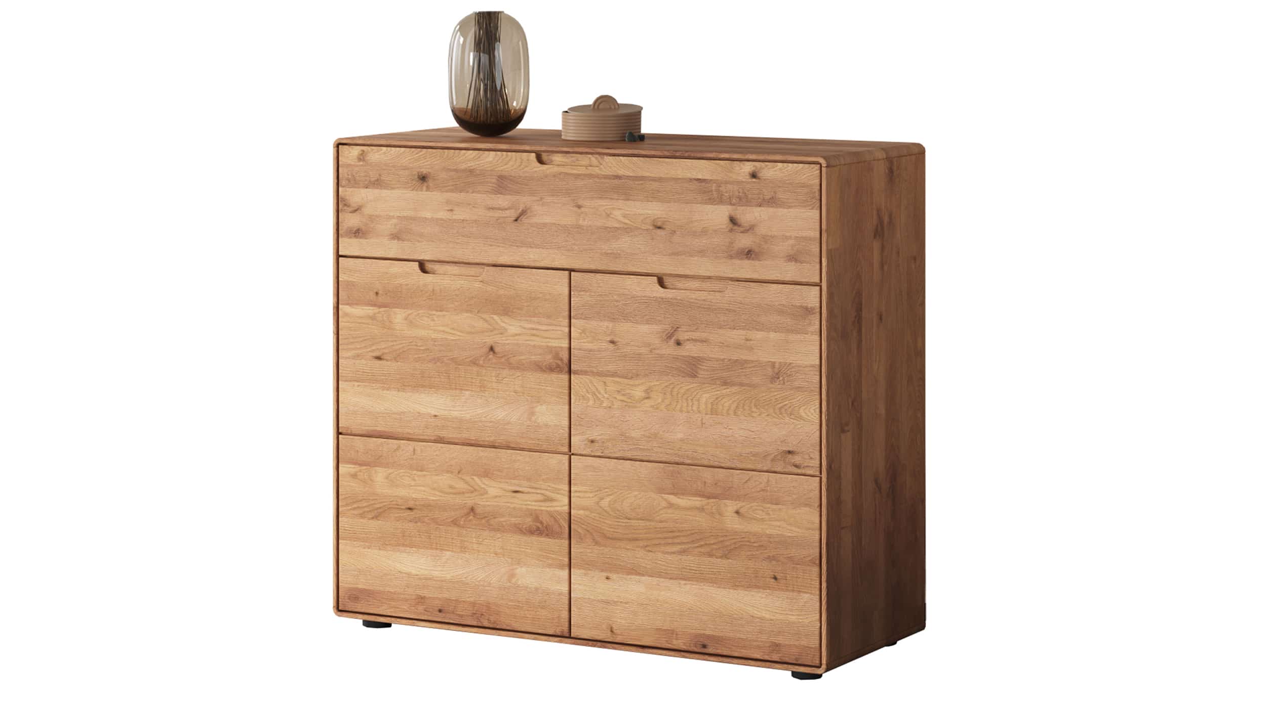 Kommode mit Schublade Wildeiche massiv 100 x 40 cm - LUCAS Kommode mit Schublade Wildeiche massiv 100 x 40 cm - LUCAS