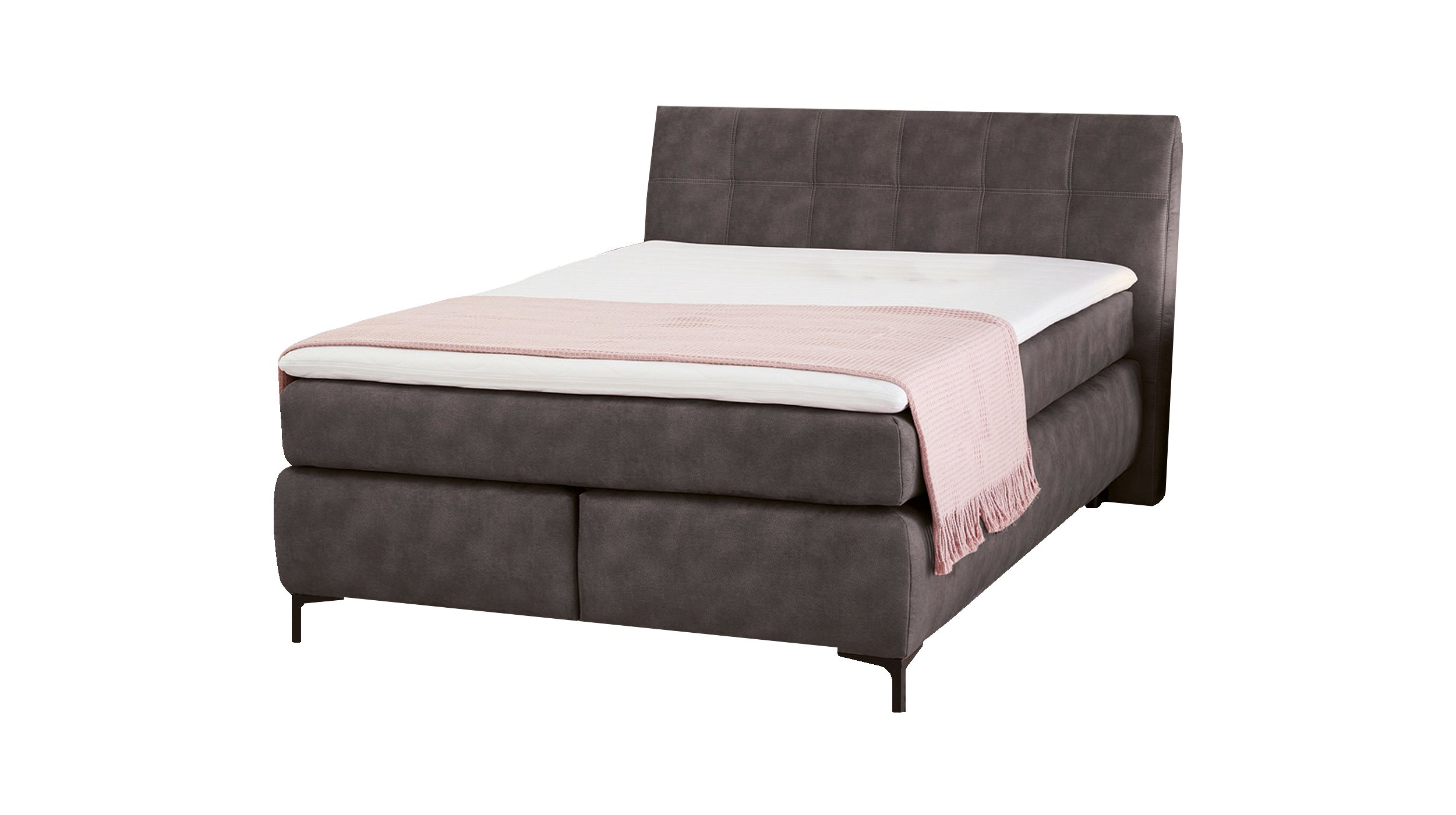 Boxspringbett 140 x 200 cm anthrazit - Microfaser - GITTA Boxspringbett 140 x 200 cm anthrazit - Microfaser - GITTA