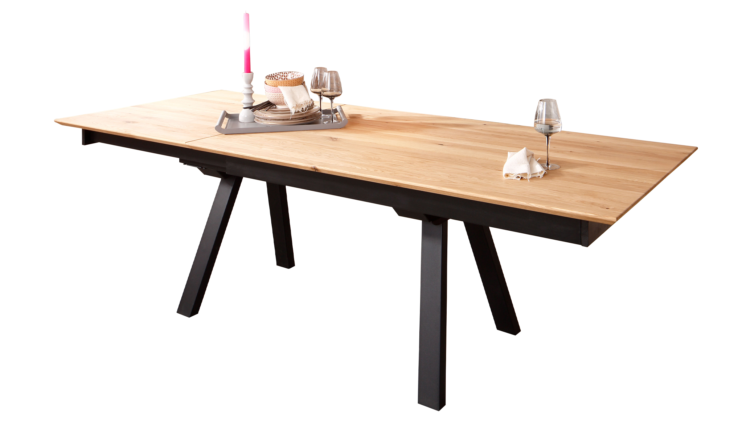 Esstisch Massivholztisch 180 cm ausziehbar Wildeiche - HEDDA Esstisch Massivholztisch 180 cm ausziehbar Wildeiche - HEDDA