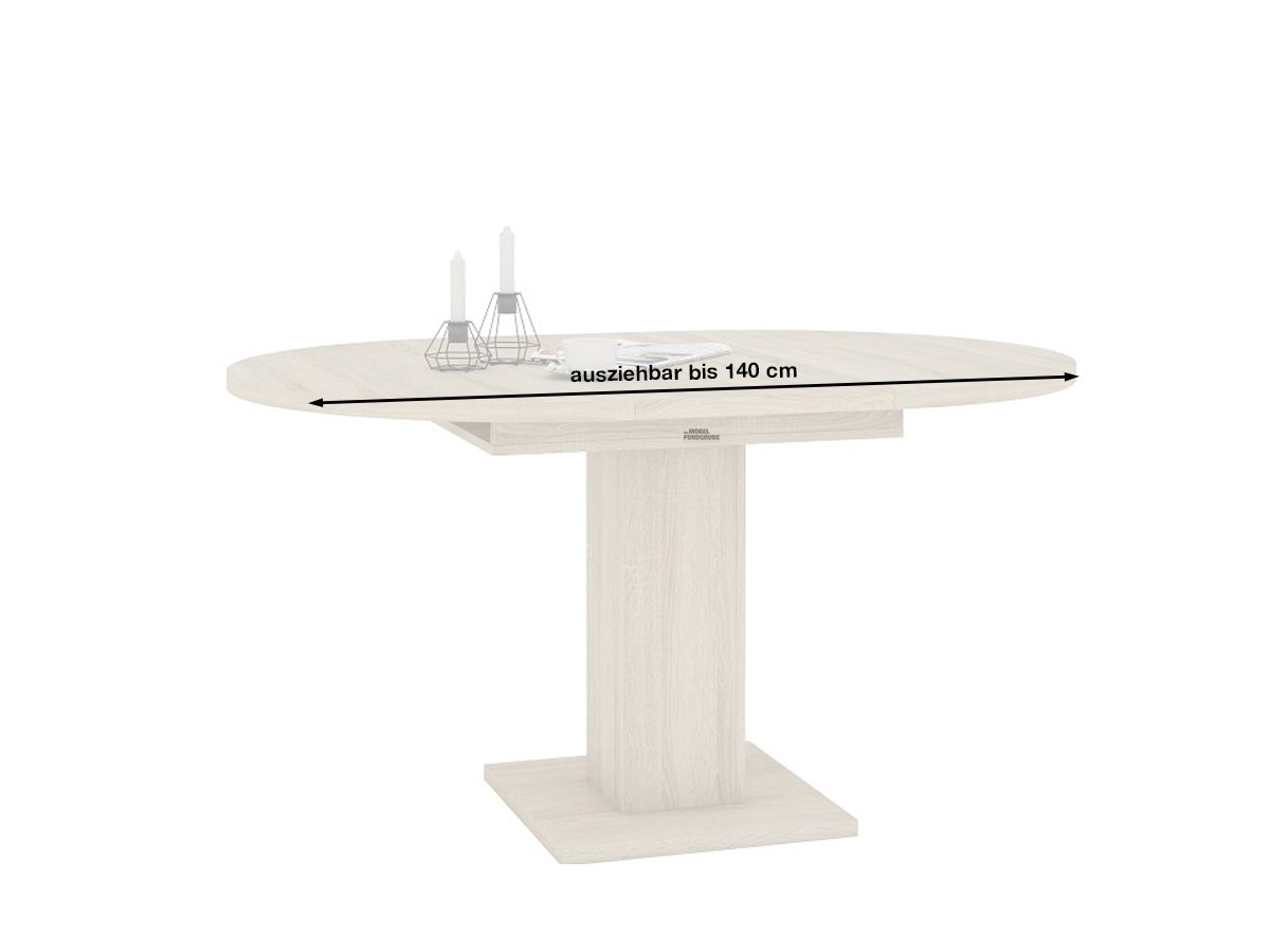 Esstisch rund 100 - 140 cm ausziehbar Sonoma Eiche - LEO