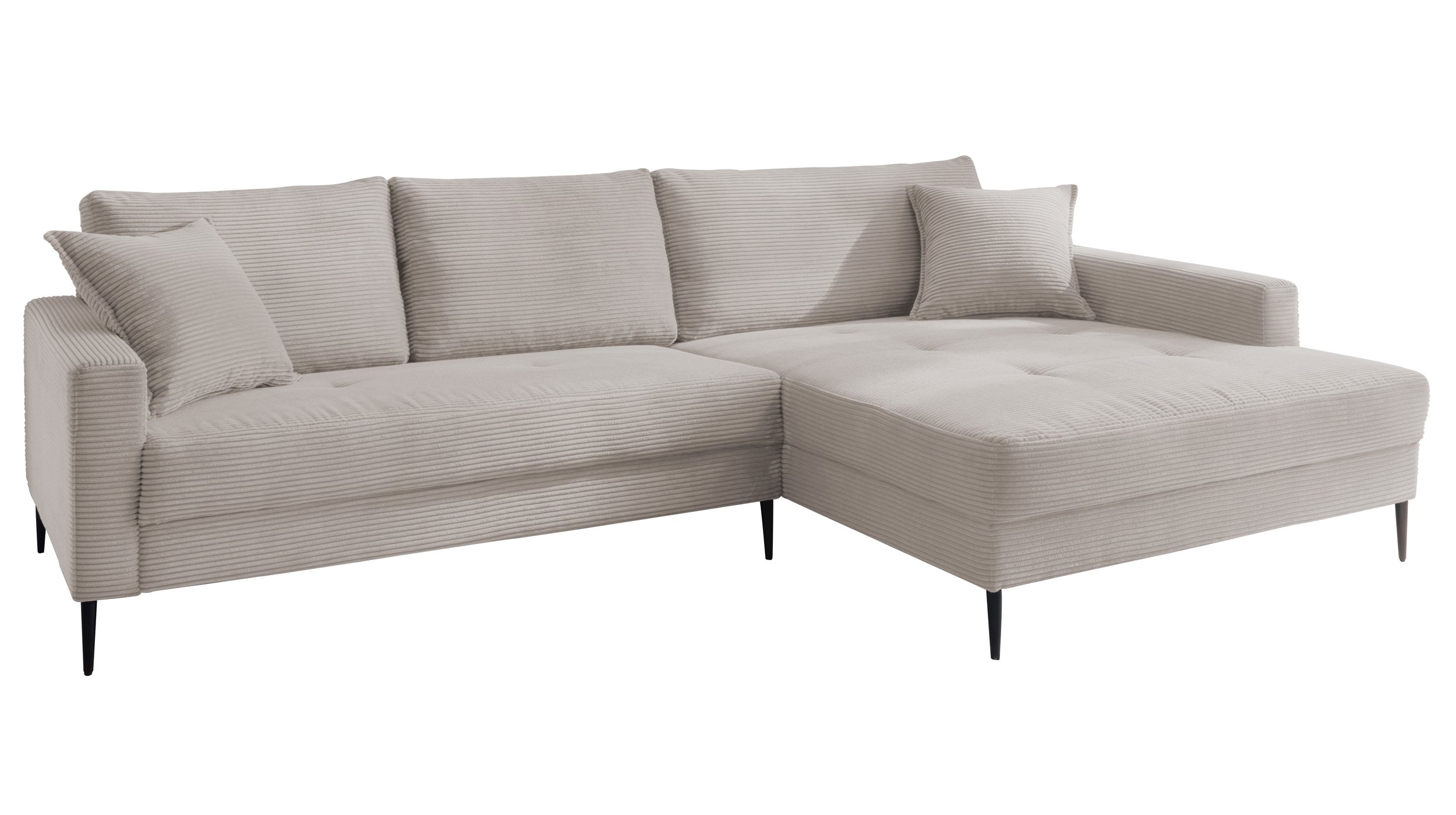 Ecksofa Cord hellgrau 276 x 173 cm - SUMMER Ecksofa Cord hellgrau 276 x 173 cm - SUMMER