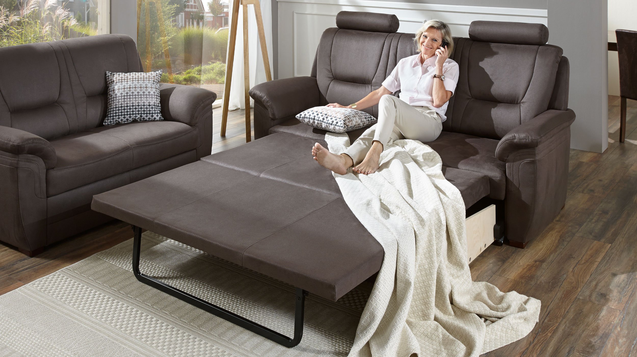 Couchliebe® Wohnlandschaft planbar - nougat - Premium Version A+ - HERMASO
