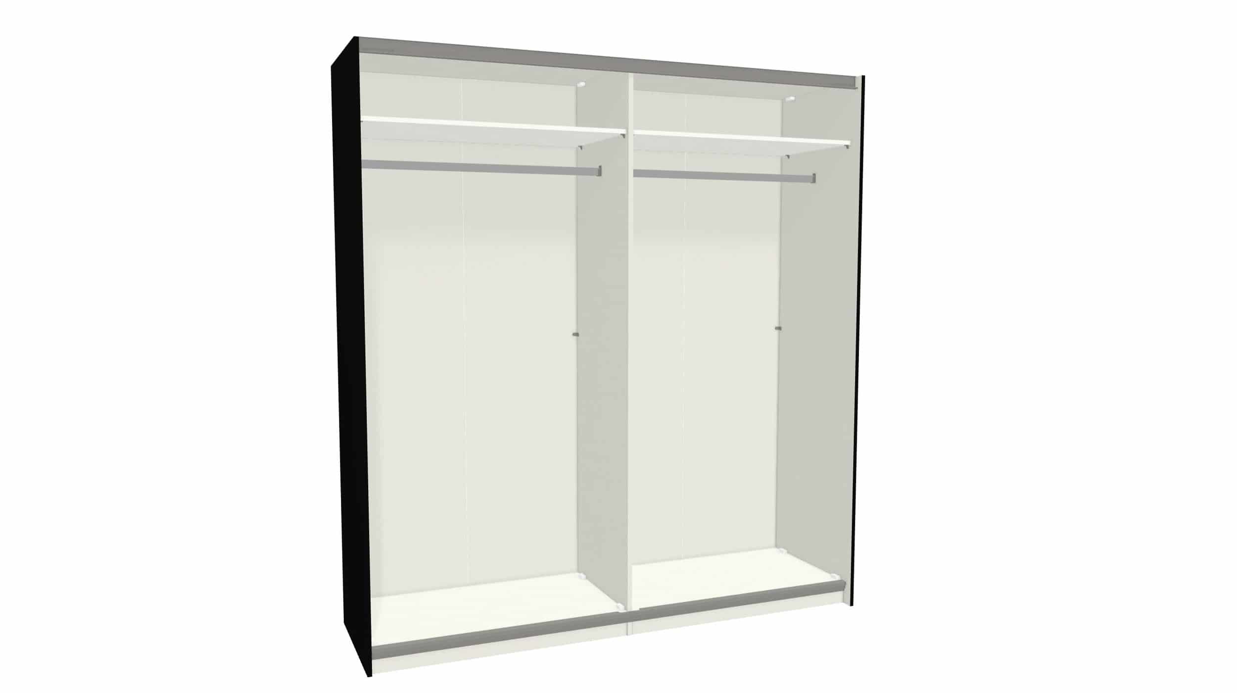 Schwebetürenschrank anthrazit 203 cm 2-türig - SLIDELINE