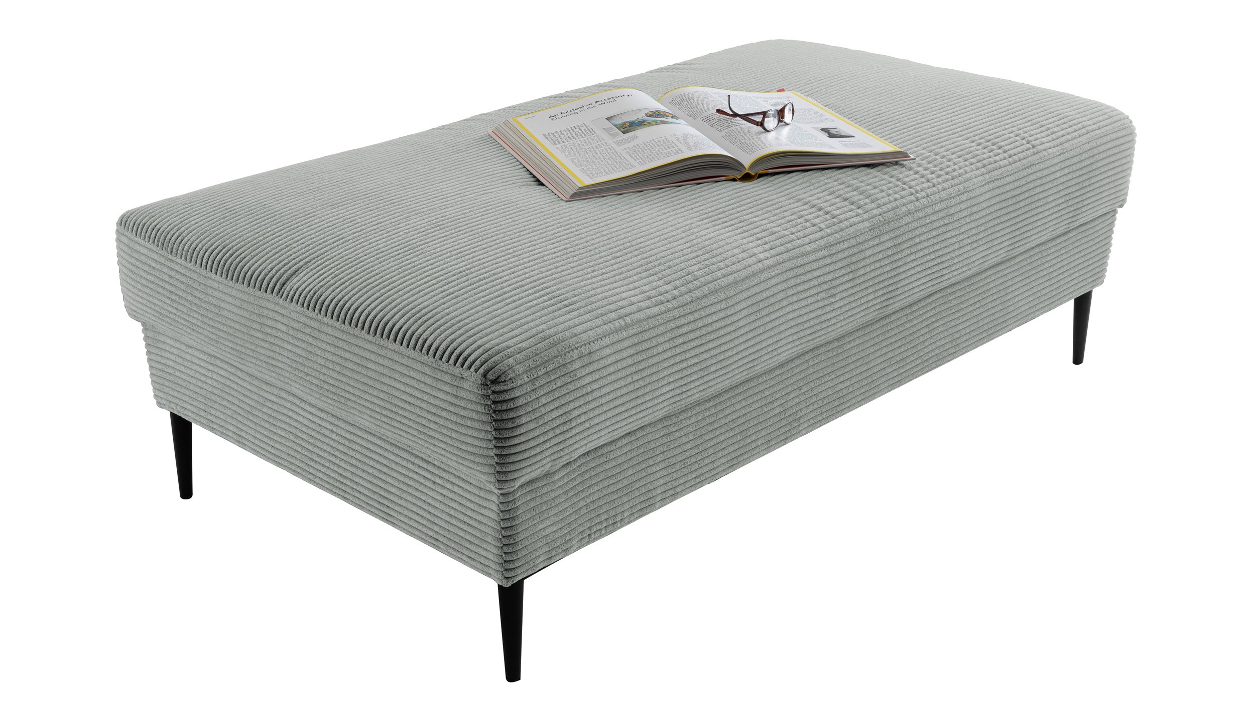 Hocker Sitzhocker 140 x 75 cm Cord pastell grün - SUMMER Hocker Sitzhocker 140 x 75 cm Cord pastell grün - SUMMER