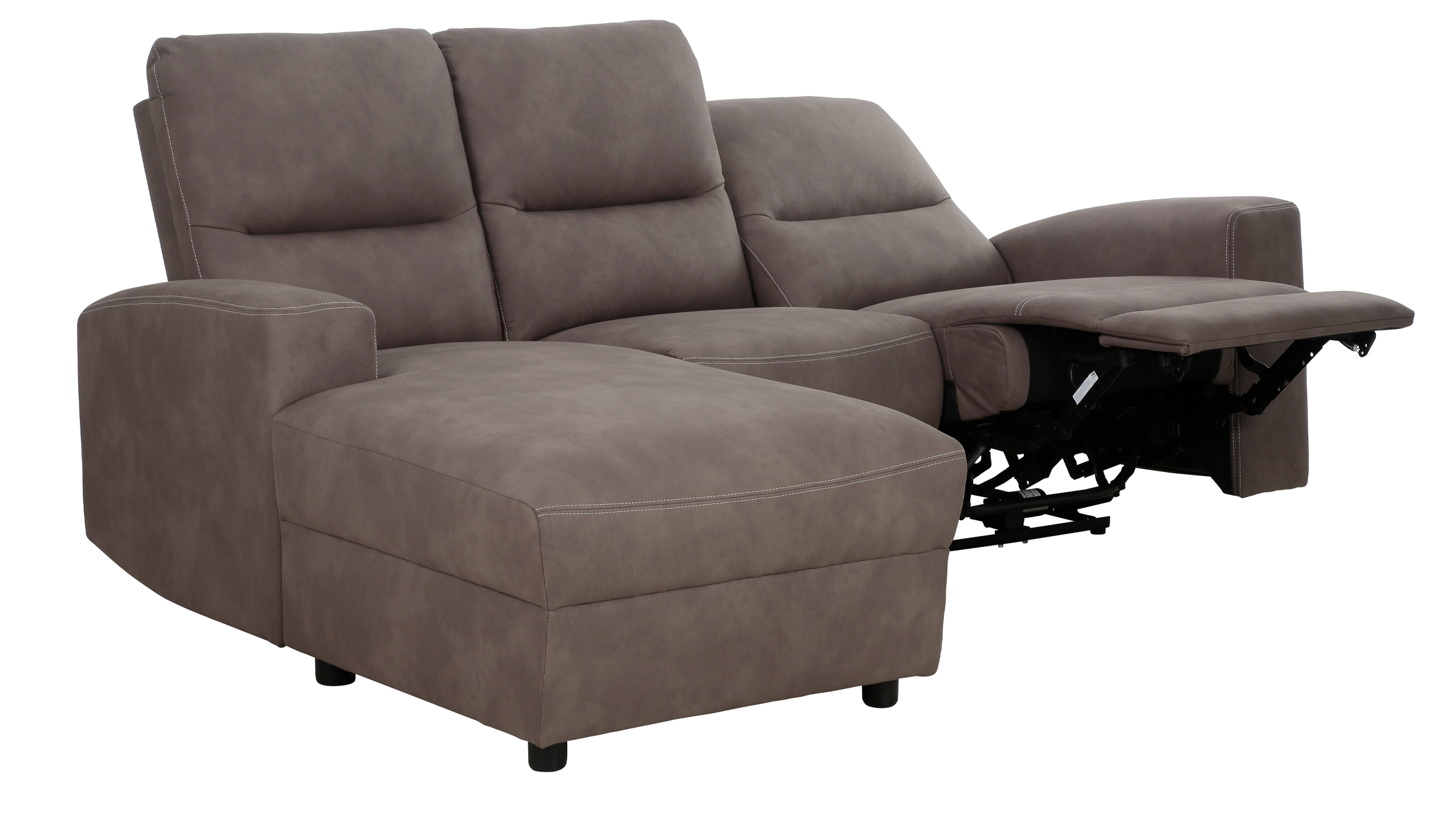 Ecksofa braun 216 x 156 cm mit Relaxfunktion Federkern - PALINA