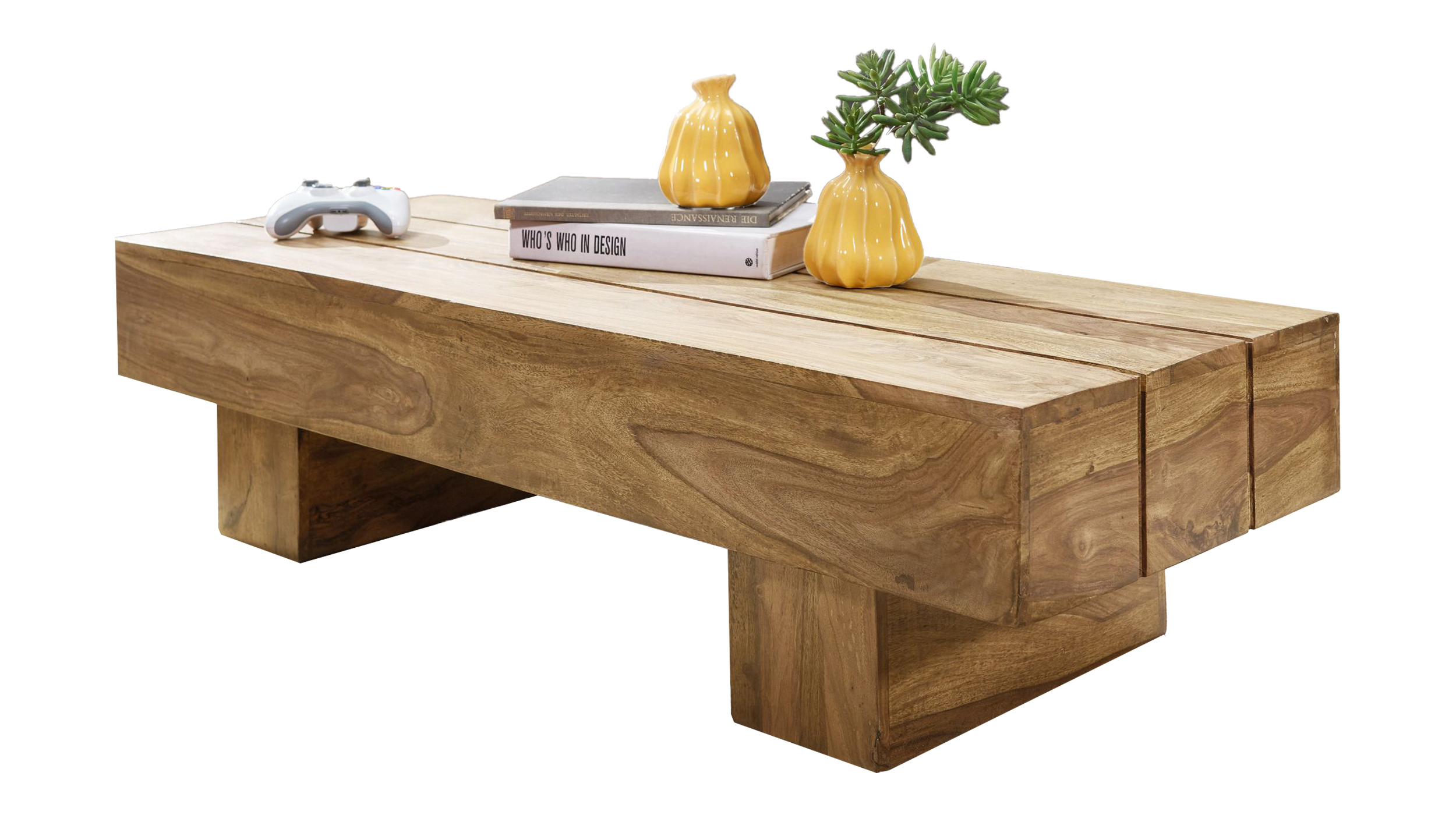Couchtisch Akazie lackiert massiv 120 x 30 cm - CUBESO Couchtisch Akazie lackiert massiv 120 x 30 cm - CUBESO