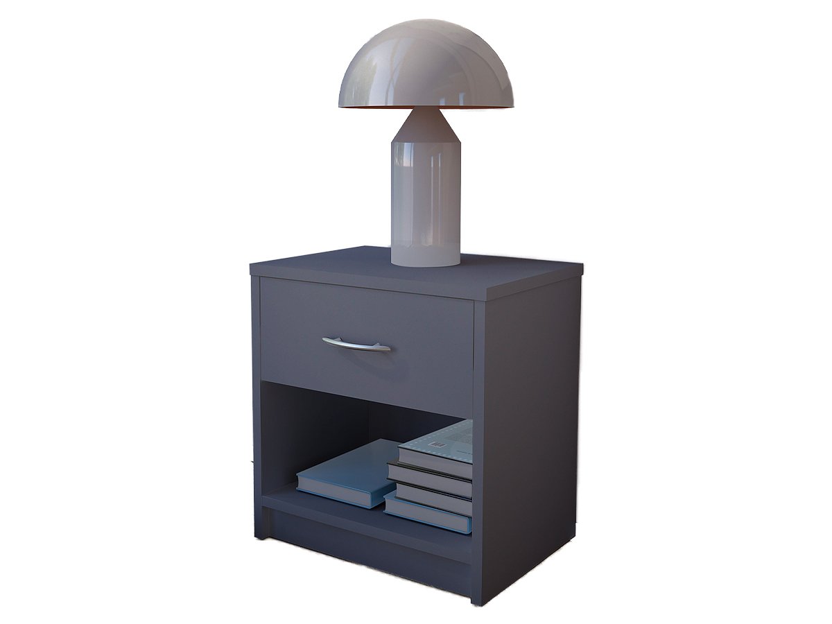 Nachttisch graphit 39 cm x 28 cm Schublade Ablagefach - PEPE Nachttisch graphit 39 cm x 28 cm Schublade Ablagefach - PEPE