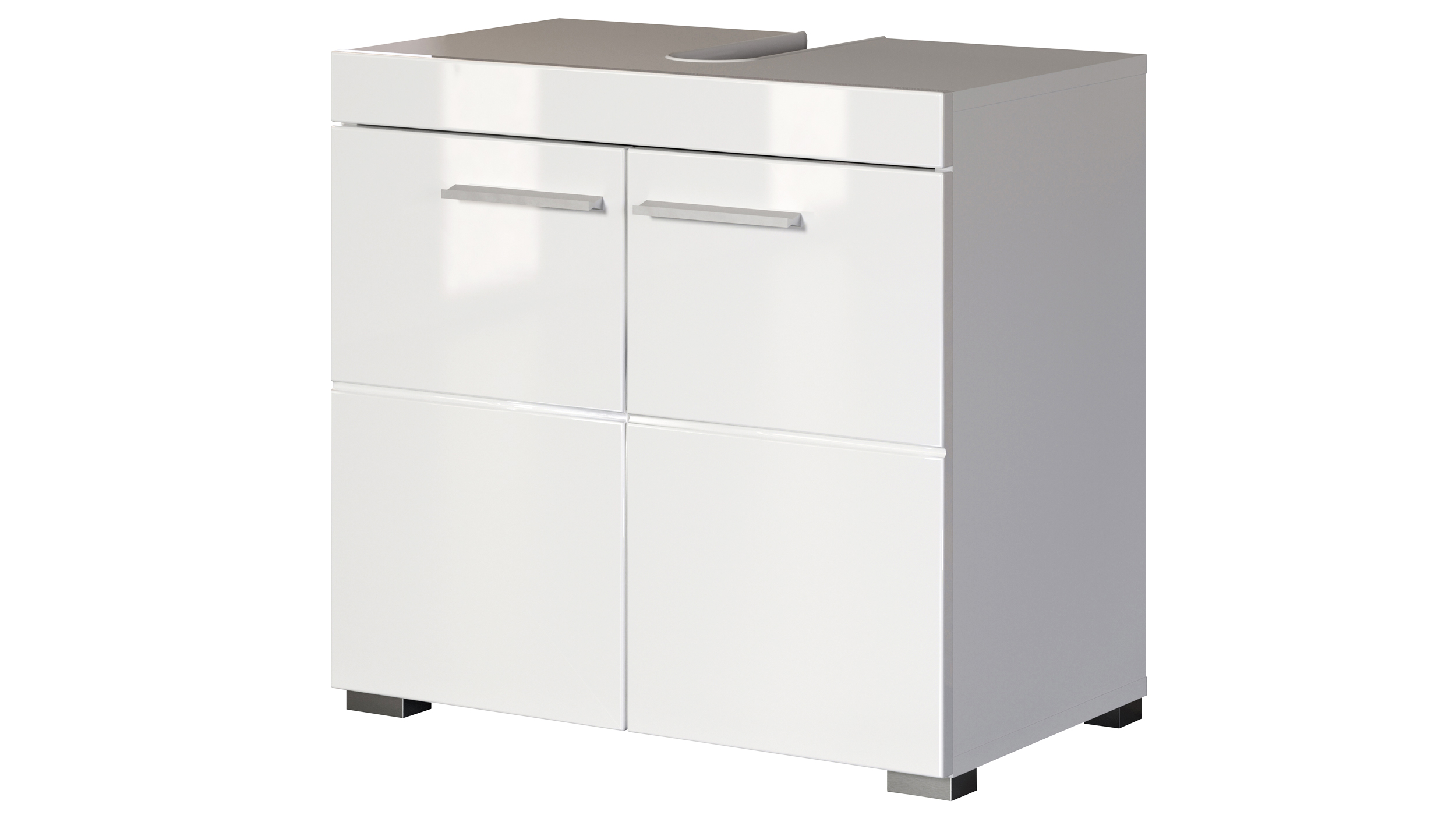Waschbeckenunterschrank weiß hochglanz 60 cm - AMANDA Waschbeckenunterschrank weiß hochglanz 60 cm - AMANDA