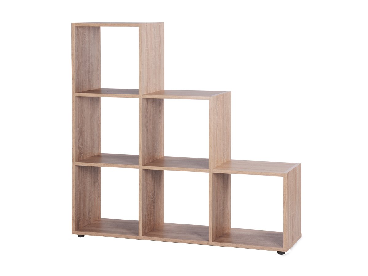 Raumteiler Regal Sägerau Eiche 100 x 118 cm - 6 Fächer - BERGAMO Raumteiler Regal Sägerau Eiche 100 x 118 cm - 6 Fächer - BERGAMO