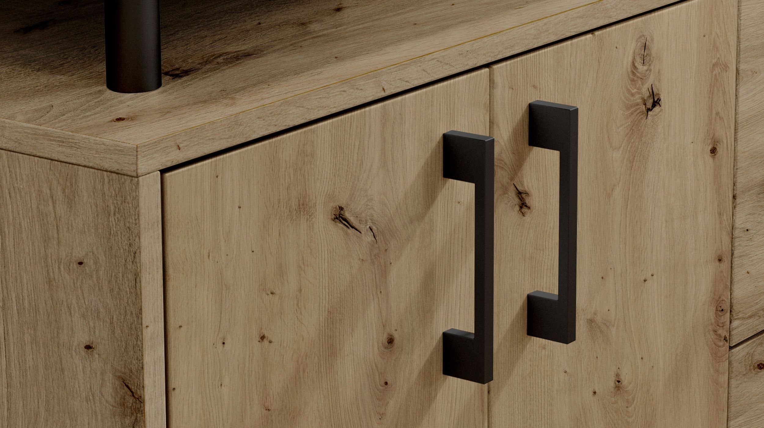 Highboard 4 Türen 3 Schubladen Artisan Eiche 139 cm - DRIFT