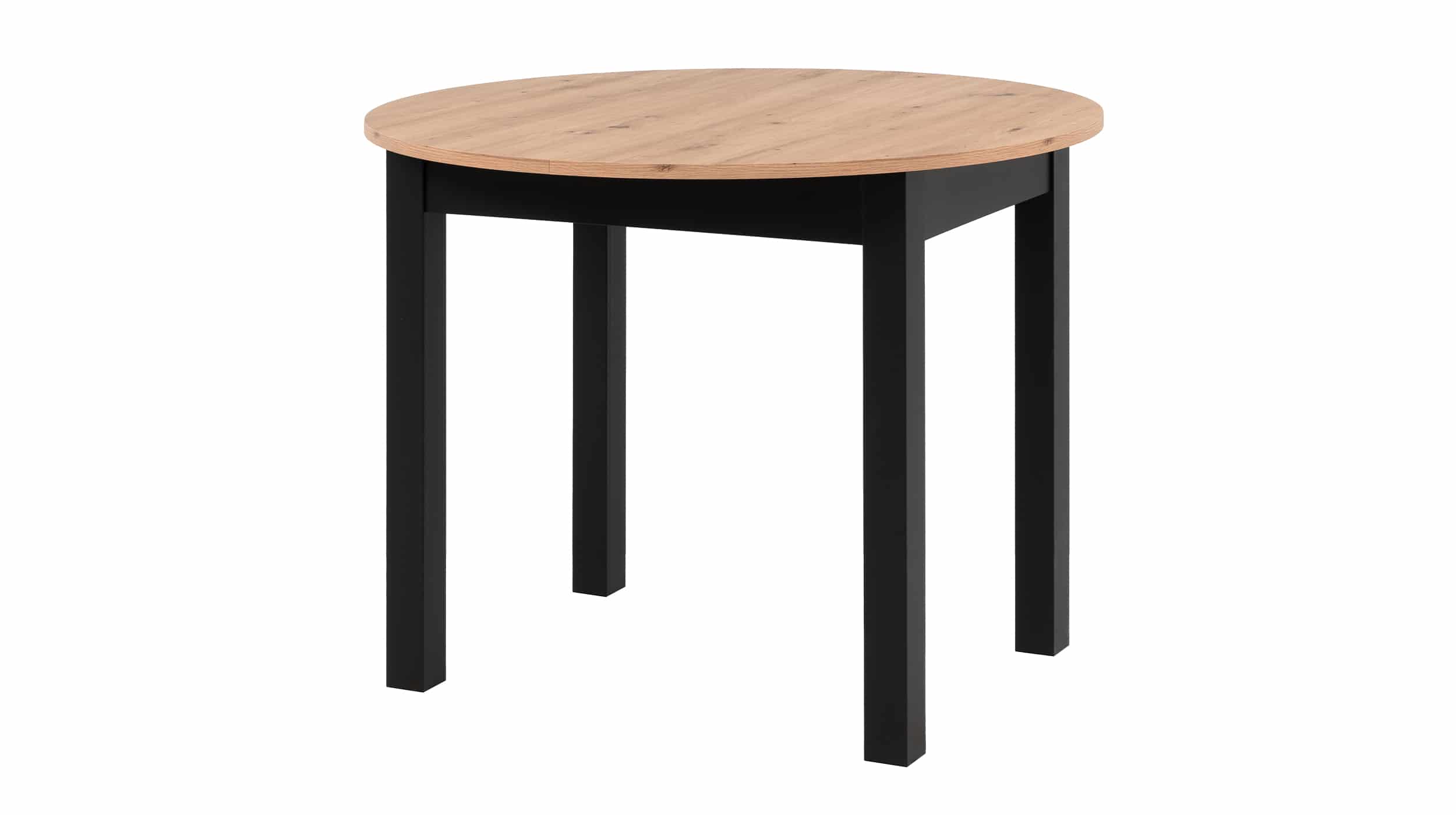 Esstisch rund ausziehbar 100 - 140 cm Artisan Eiche - COBURG Esstisch ausziehbar Artisan Eiche - schwarz 100 cm - COBURG