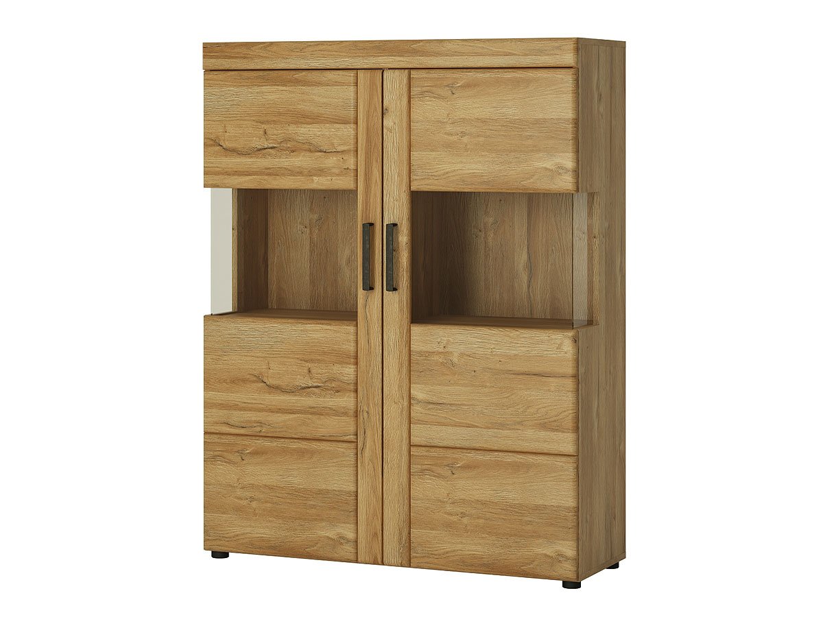 Vitrine mit 2 Glastüren Grandson Eiche Breite 102 cm - CORTINA Vitrine Grandson Oak 102 cm 2-türig - CORTINA