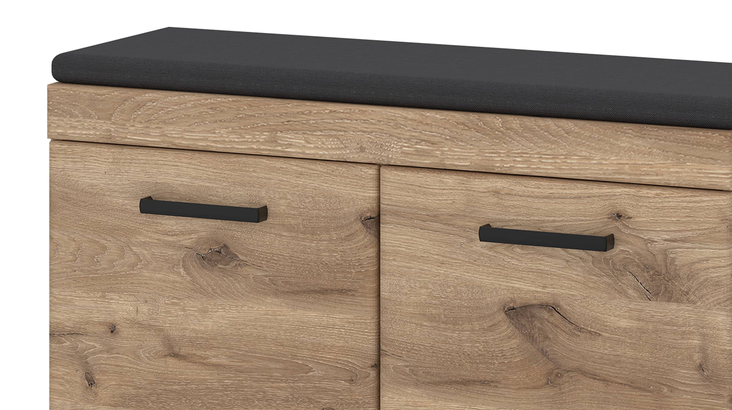 Garderobenbank Viking Eiche - grau 93 cm - GRANO