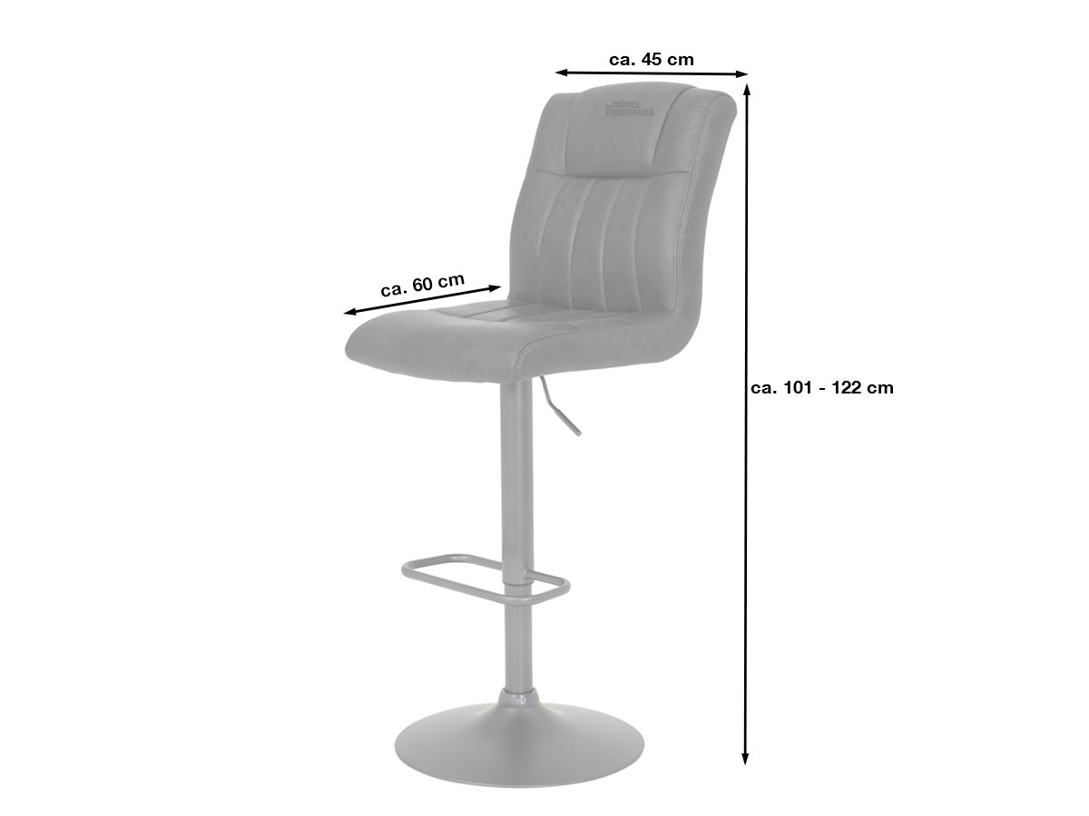 Barhocker Vintage anthrazit höhenverstellbar - ELKE