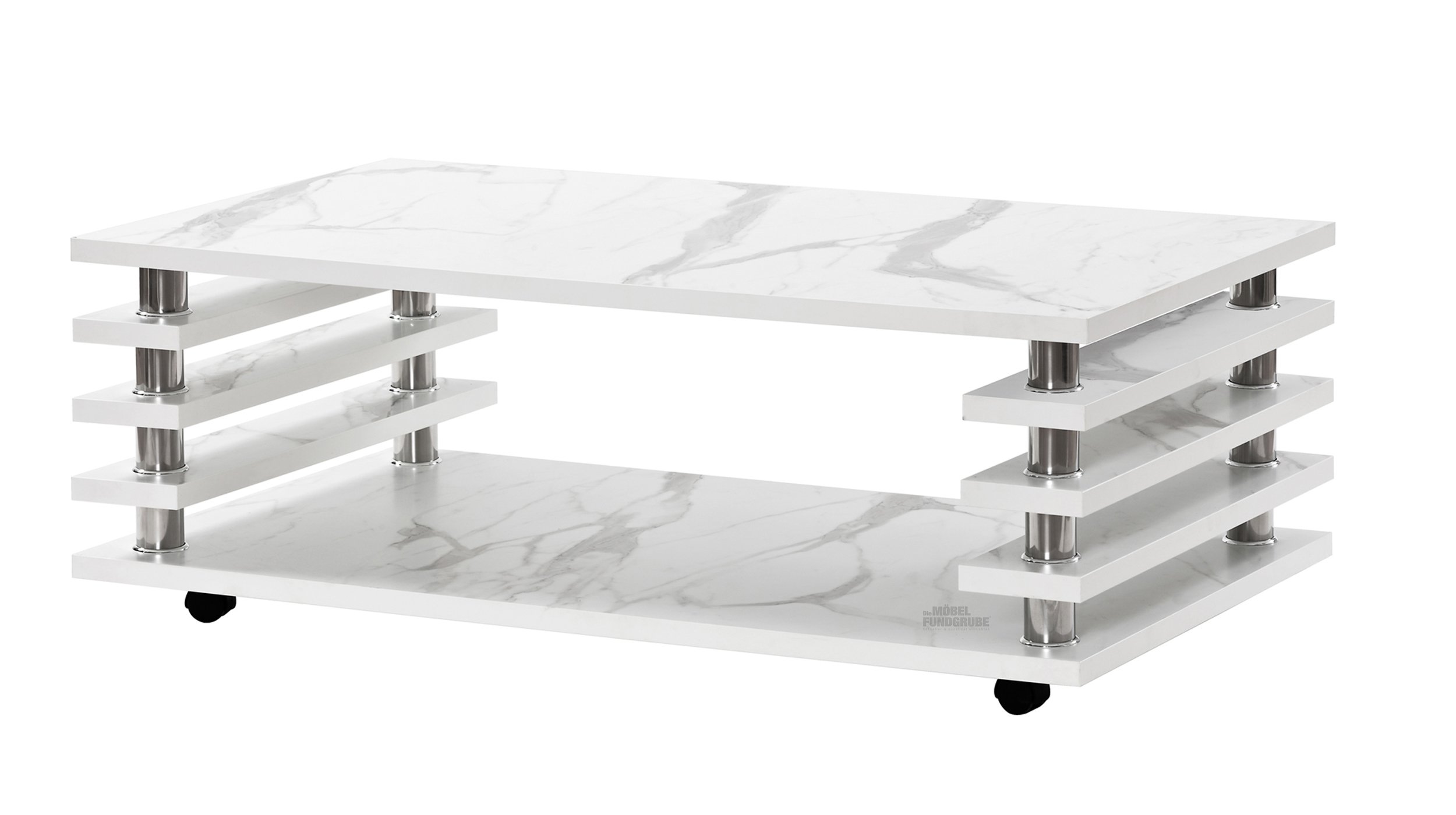 Couchtisch weiß 115 x 65 cm Marmoroptik - JIMENDA Couchtisch weiß 115 x 65 cm Marmoroptik - JIMENDA