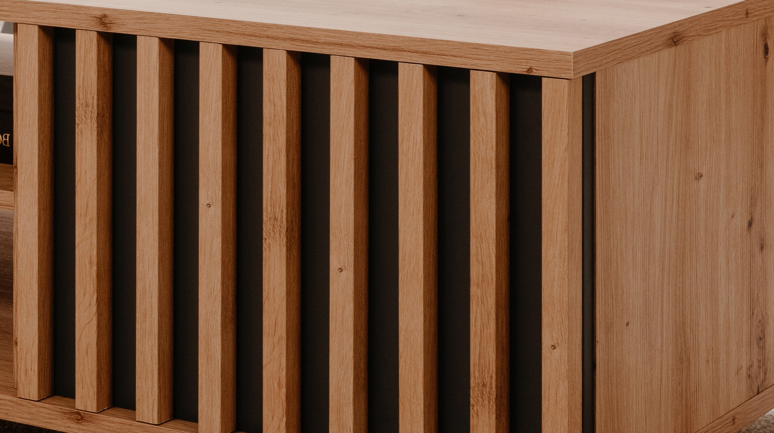 Couchtisch Artisan Eiche - anthrazit 138 x 40 cm - MEDAN 
