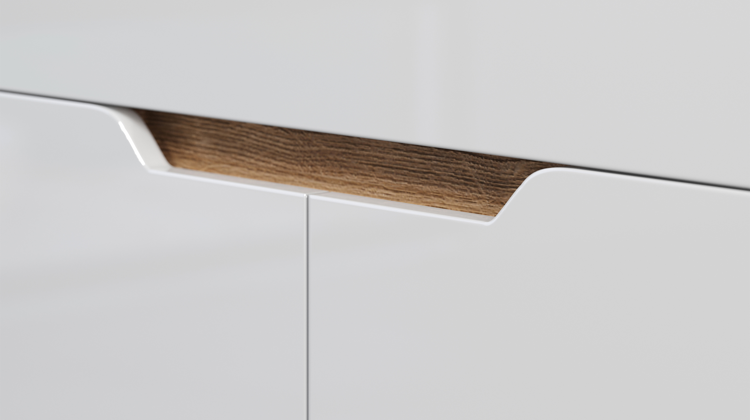 Schuhschrank weiß hochglanz - Eiche 91 cm - JARON 